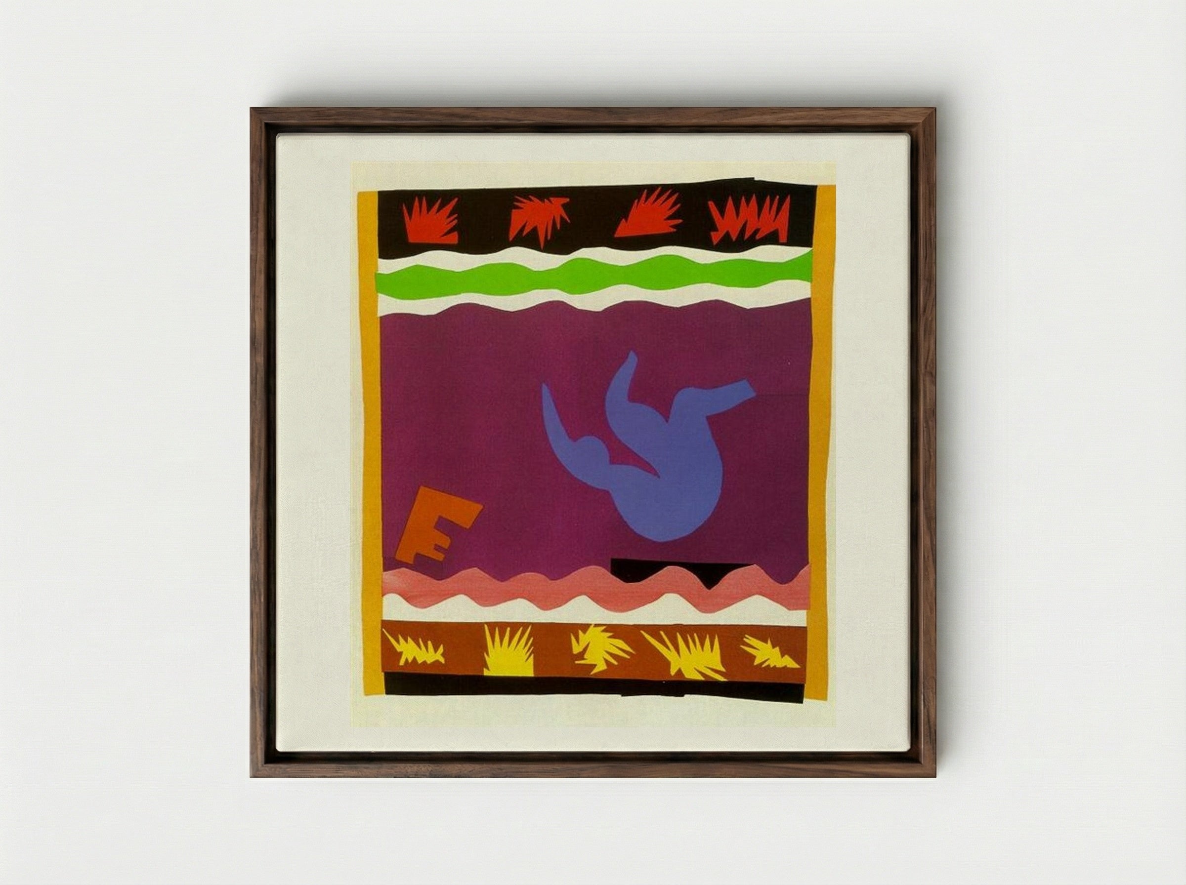 The Toboggan - Henri Matisse - Framed Canvas Dark Wood