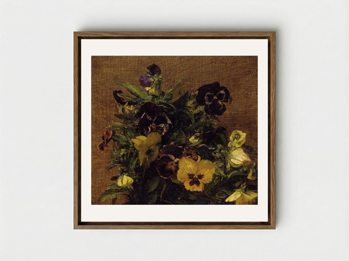 Pansies - Henri Fantin-Latour - Framed Canvas Wood
