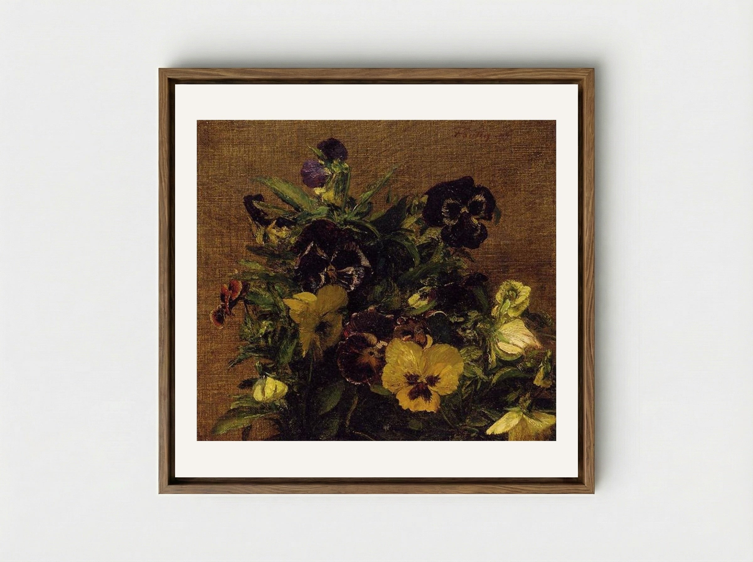 Pansies - Henri Fantin-Latour - Framed Canvas Wood