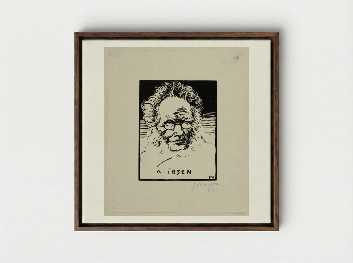Ibsen - Félix Vallotton - Framed Canvas Dark Wood