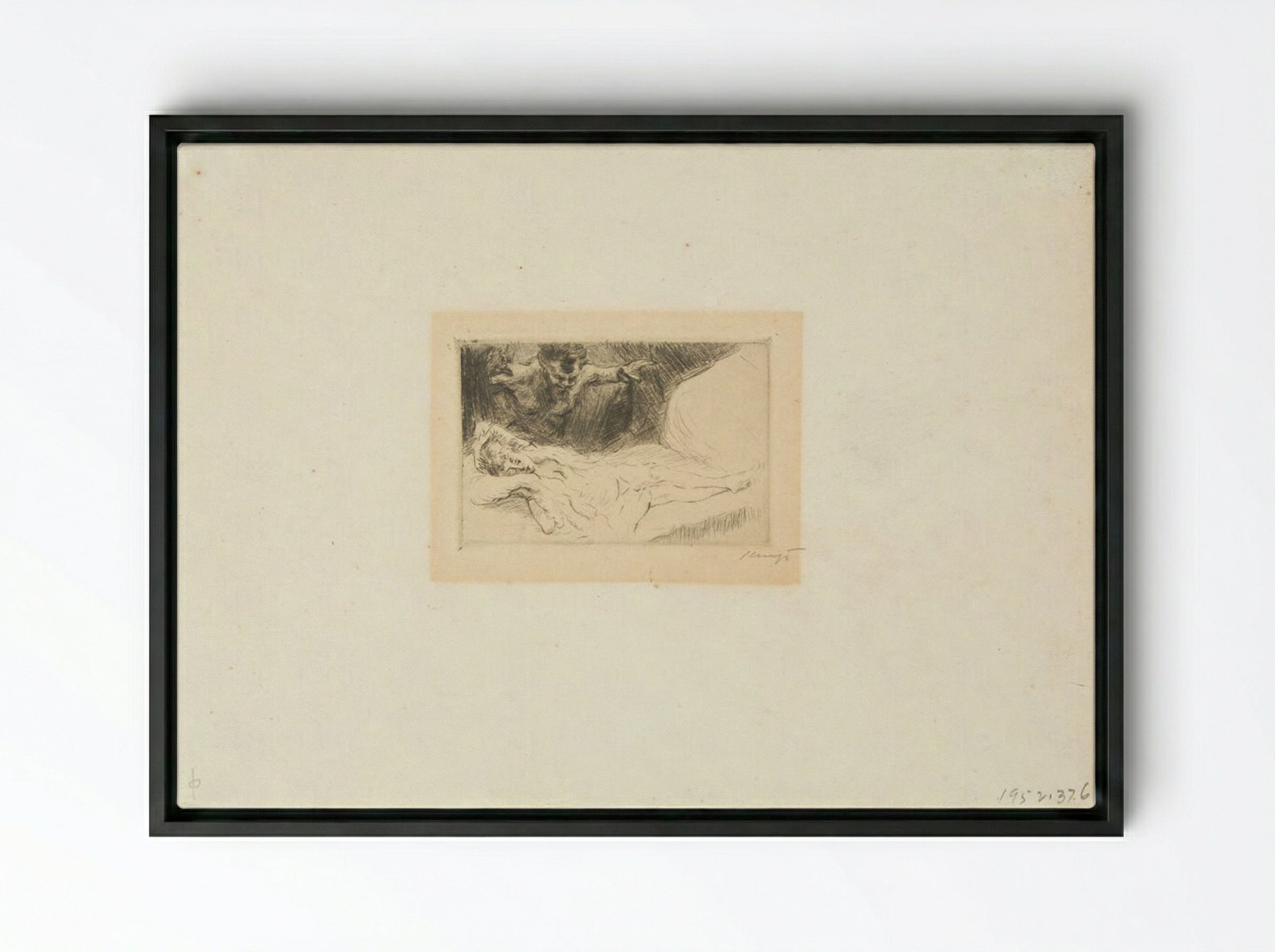 Faun and Nymph - Max Slevogt - Framed Canvas Black