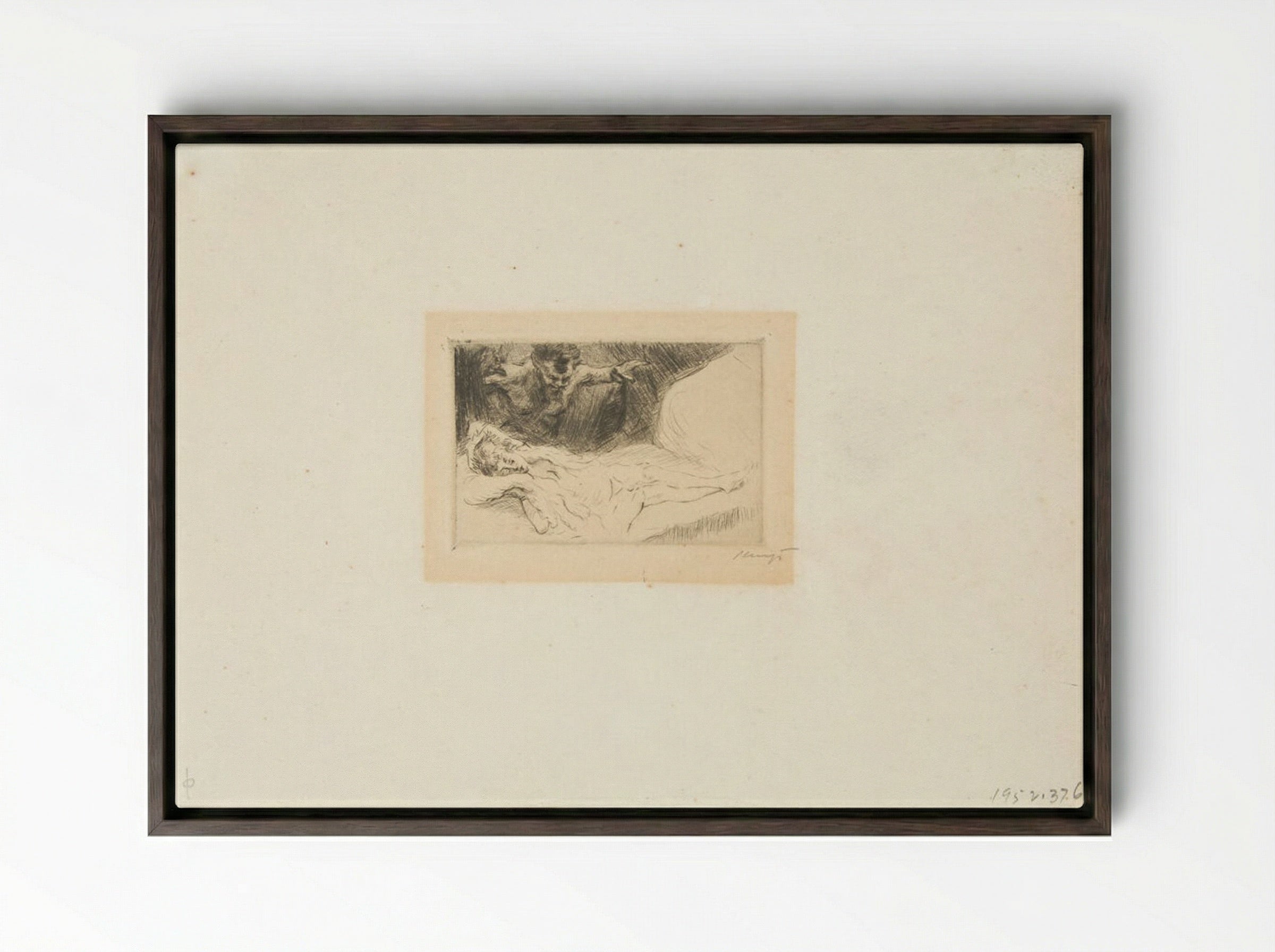 Faun and Nymph - Max Slevogt - Framed Canvas Dark Wood