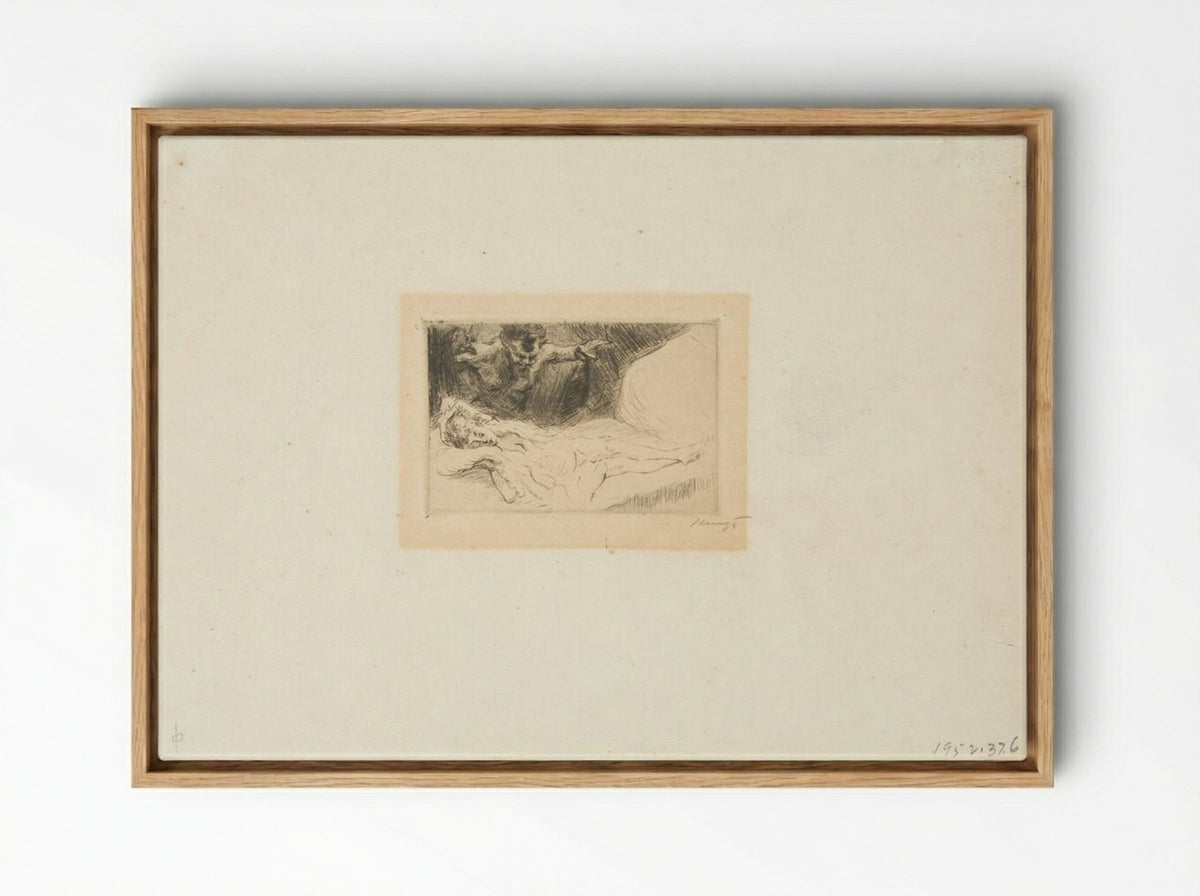 Faun and Nymph - Max Slevogt - Framed Canvas Wood
