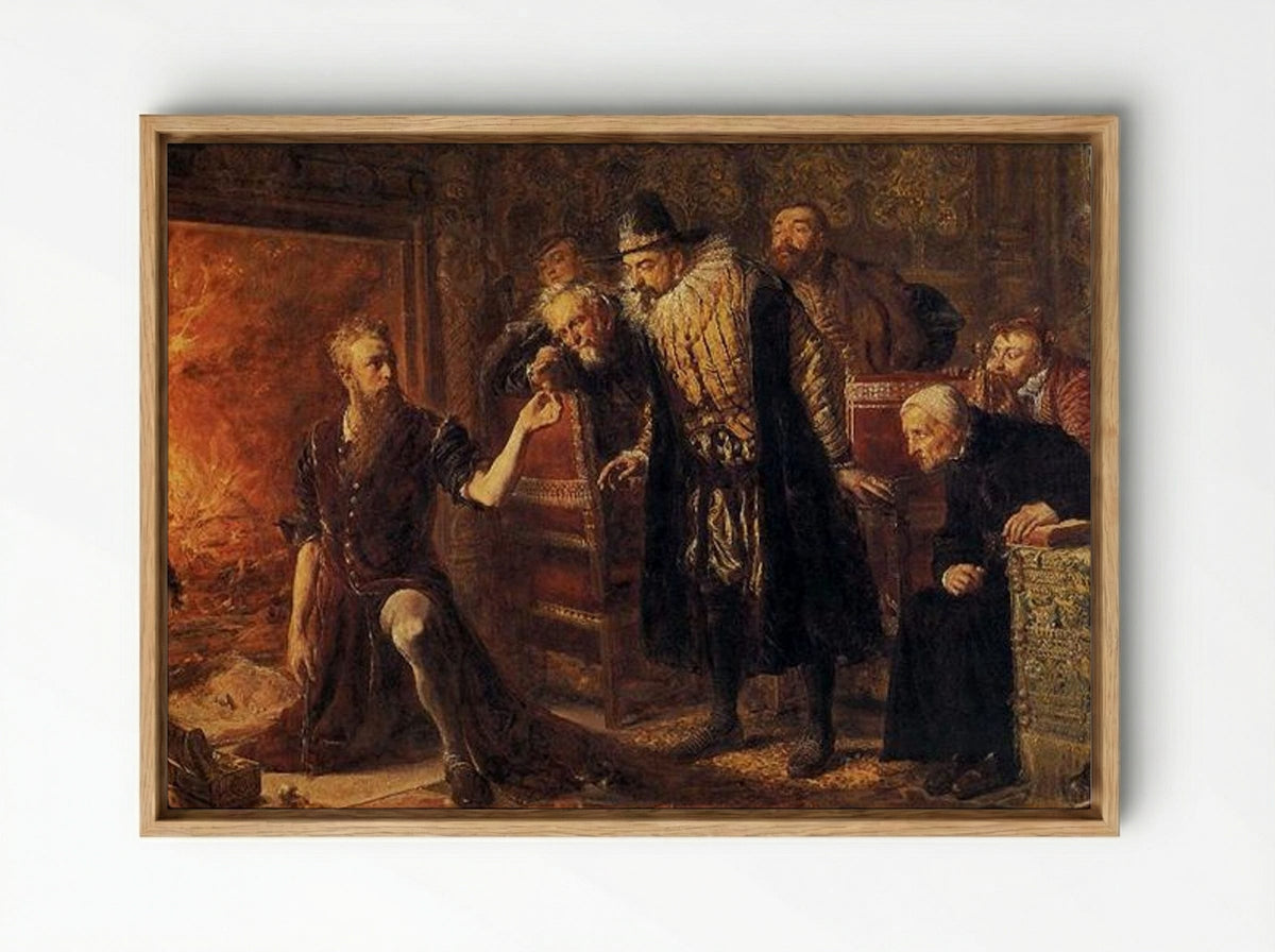Alchemist Sendivogius - Jan Matejko - Framed Canvas Wood