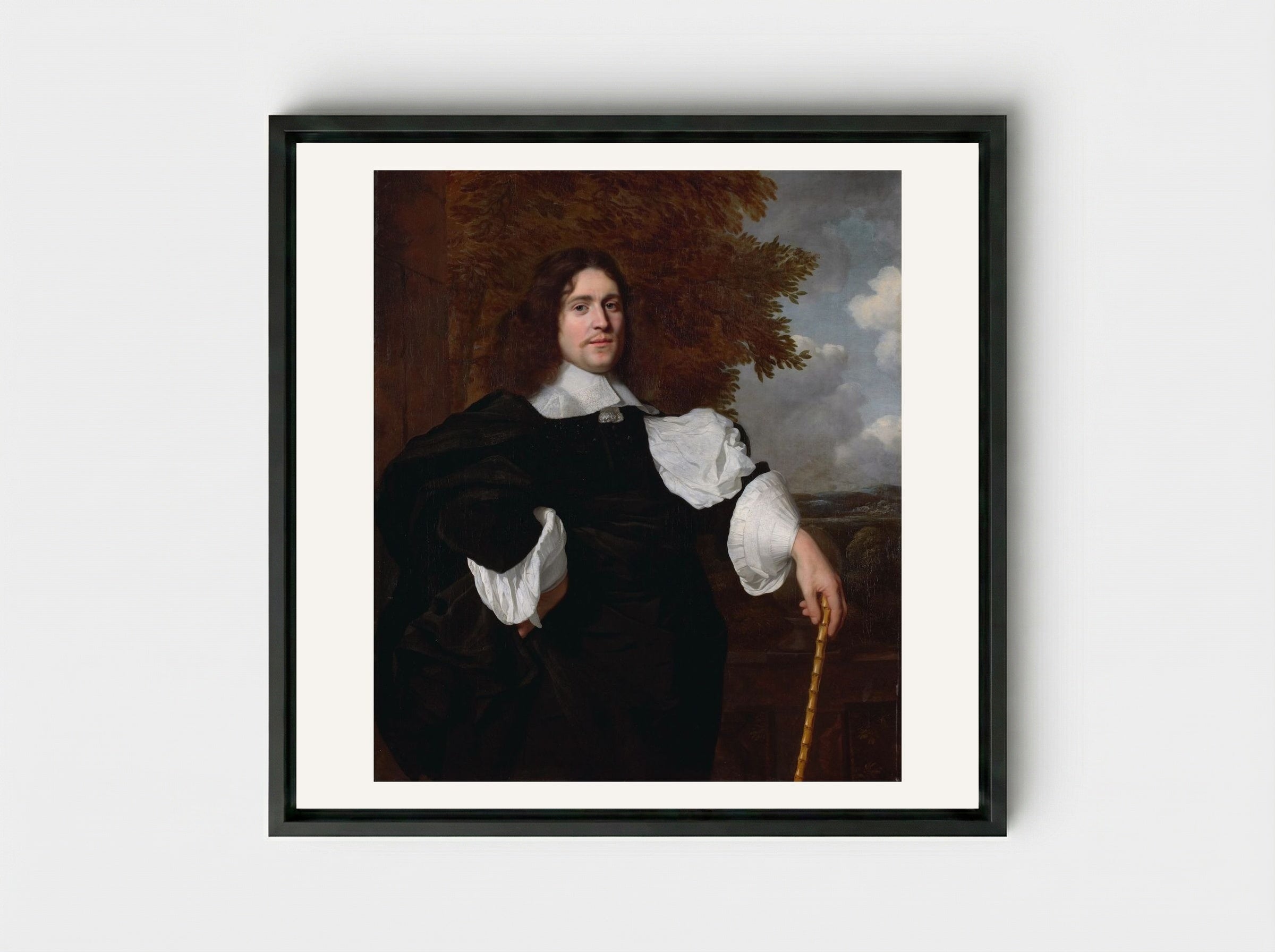 Portrait of Jacobus Trip - Bartholomeus van der Helst - Framed Canvas Black