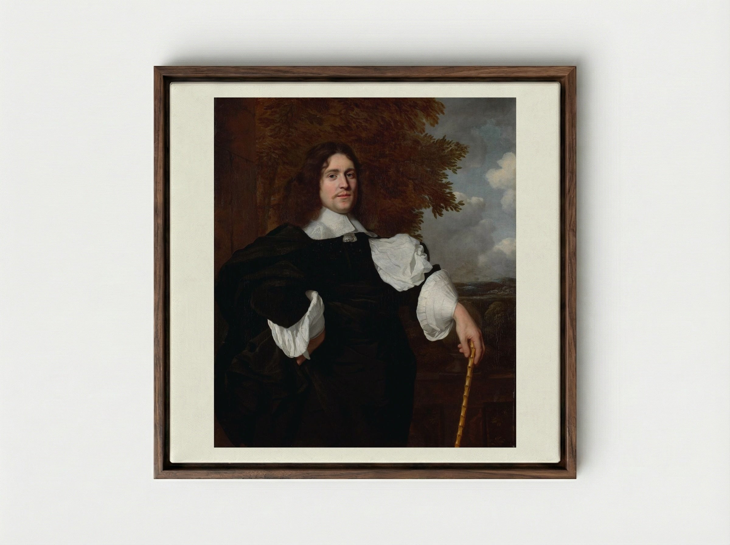 Portrait of Jacobus Trip - Bartholomeus van der Helst - Framed Canvas Dark Wood