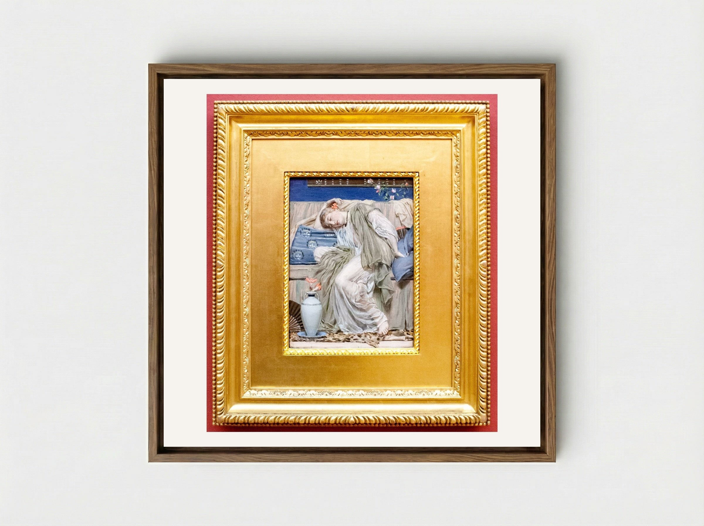 A Sleeping Girl - Albert Joseph Moore - Framed Canvas Wood