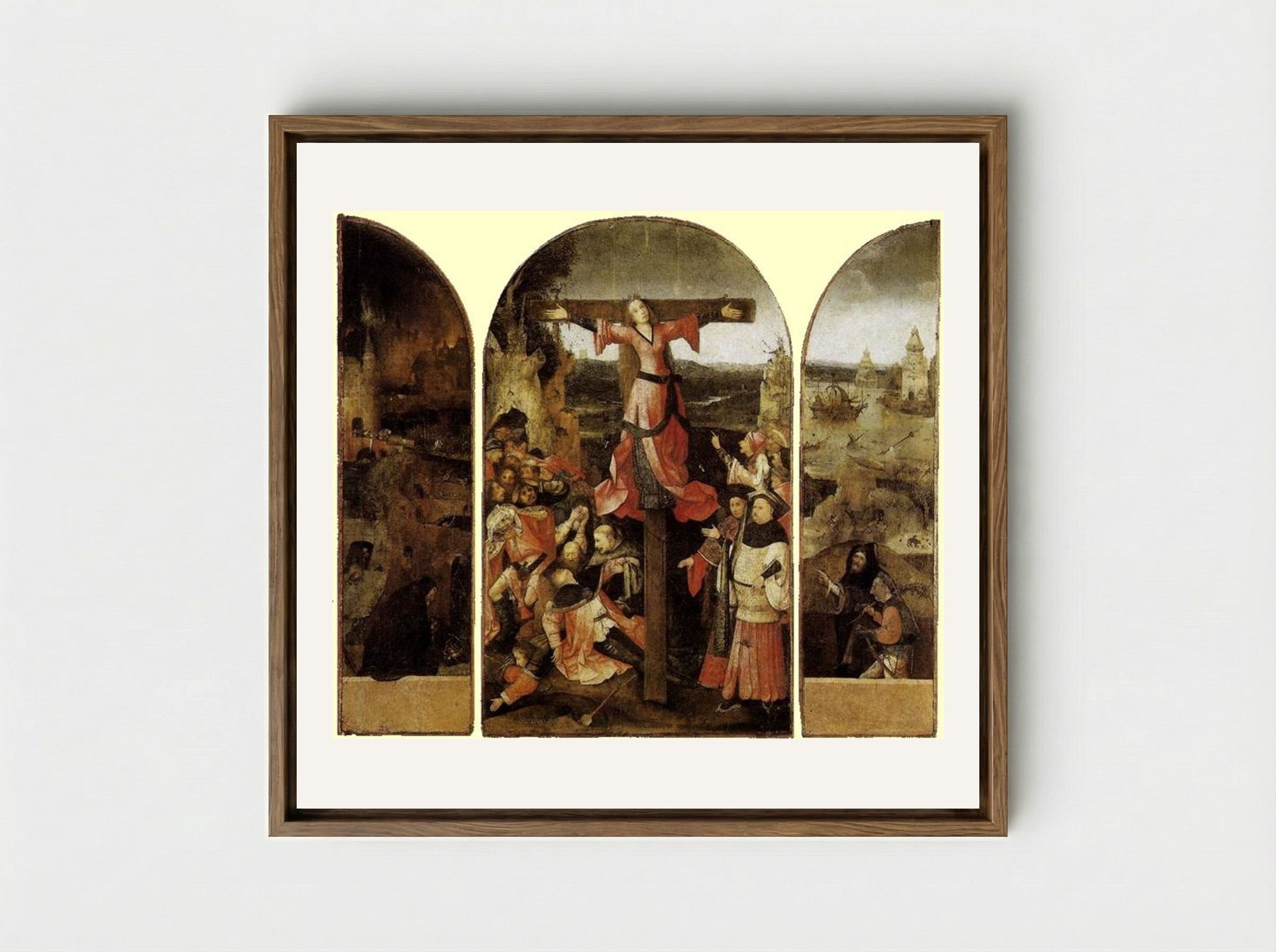 St. Liberata Triptych - Hieronymus Bosch - Framed Canvas Wood