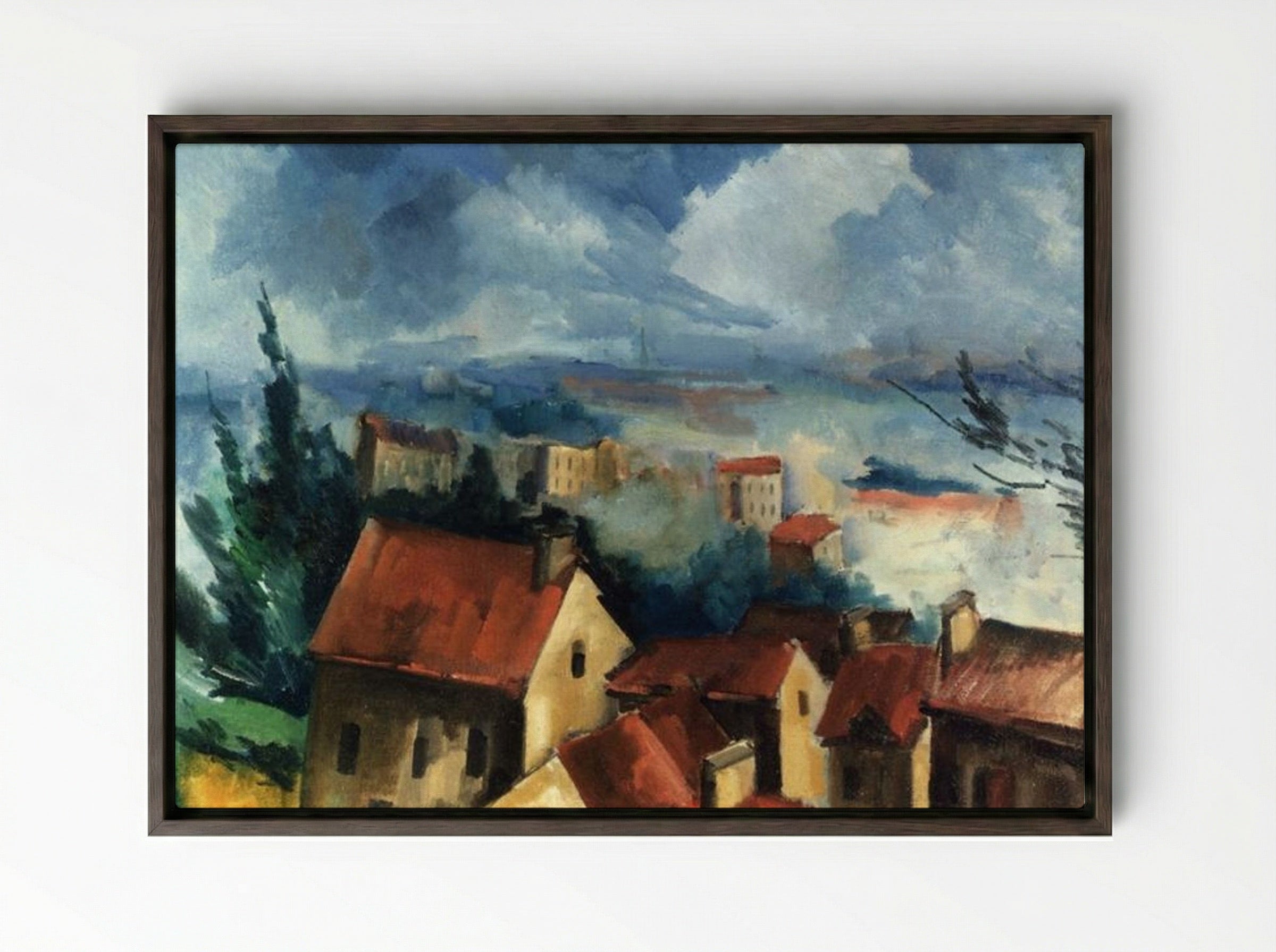 Beauce Landscape - Maurice de Vlaminck - Framed Canvas Dark Wood
