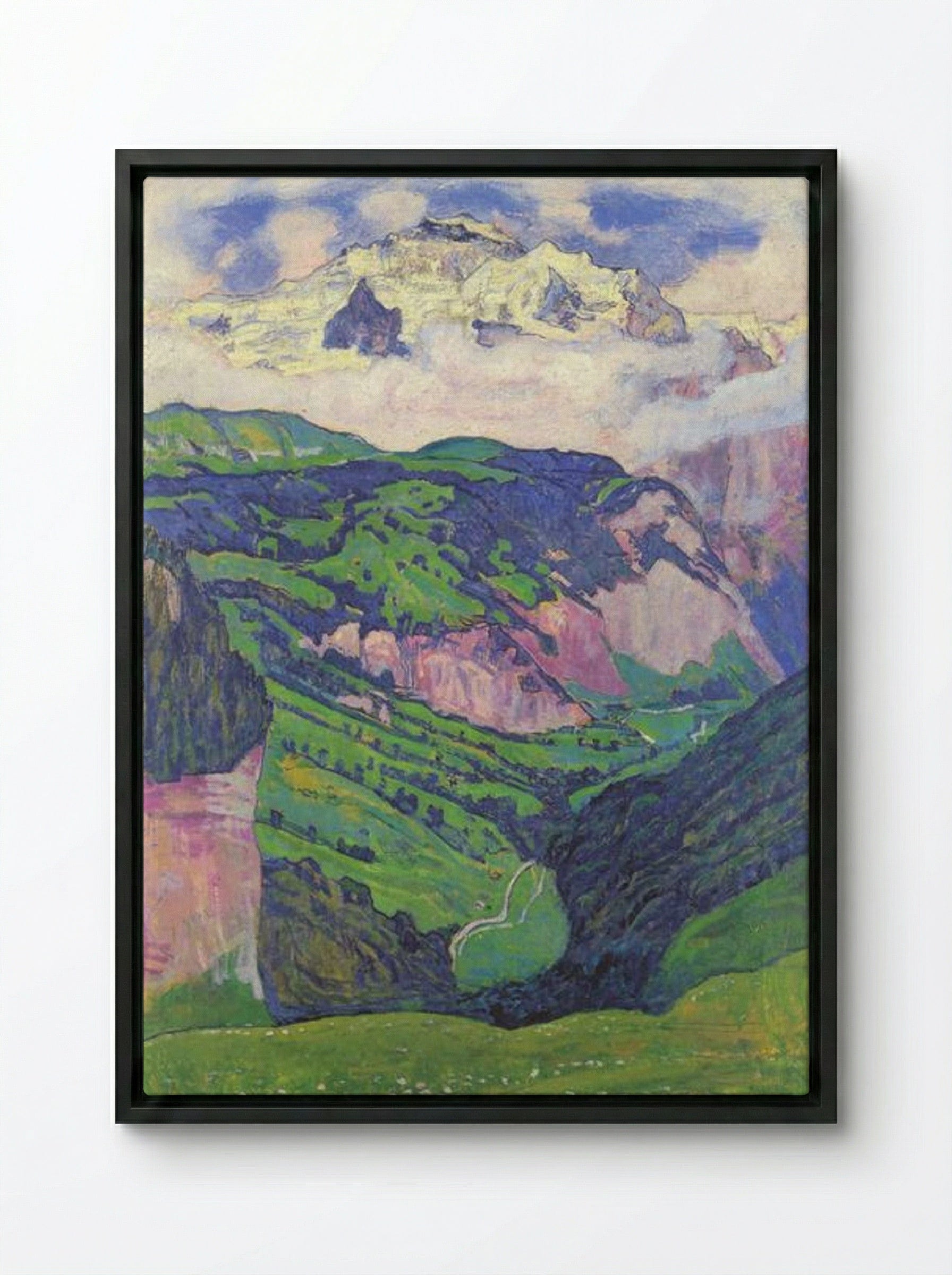 The Lady of the Isenfluh - Ferdinand Hodler - Framed Canvas Black