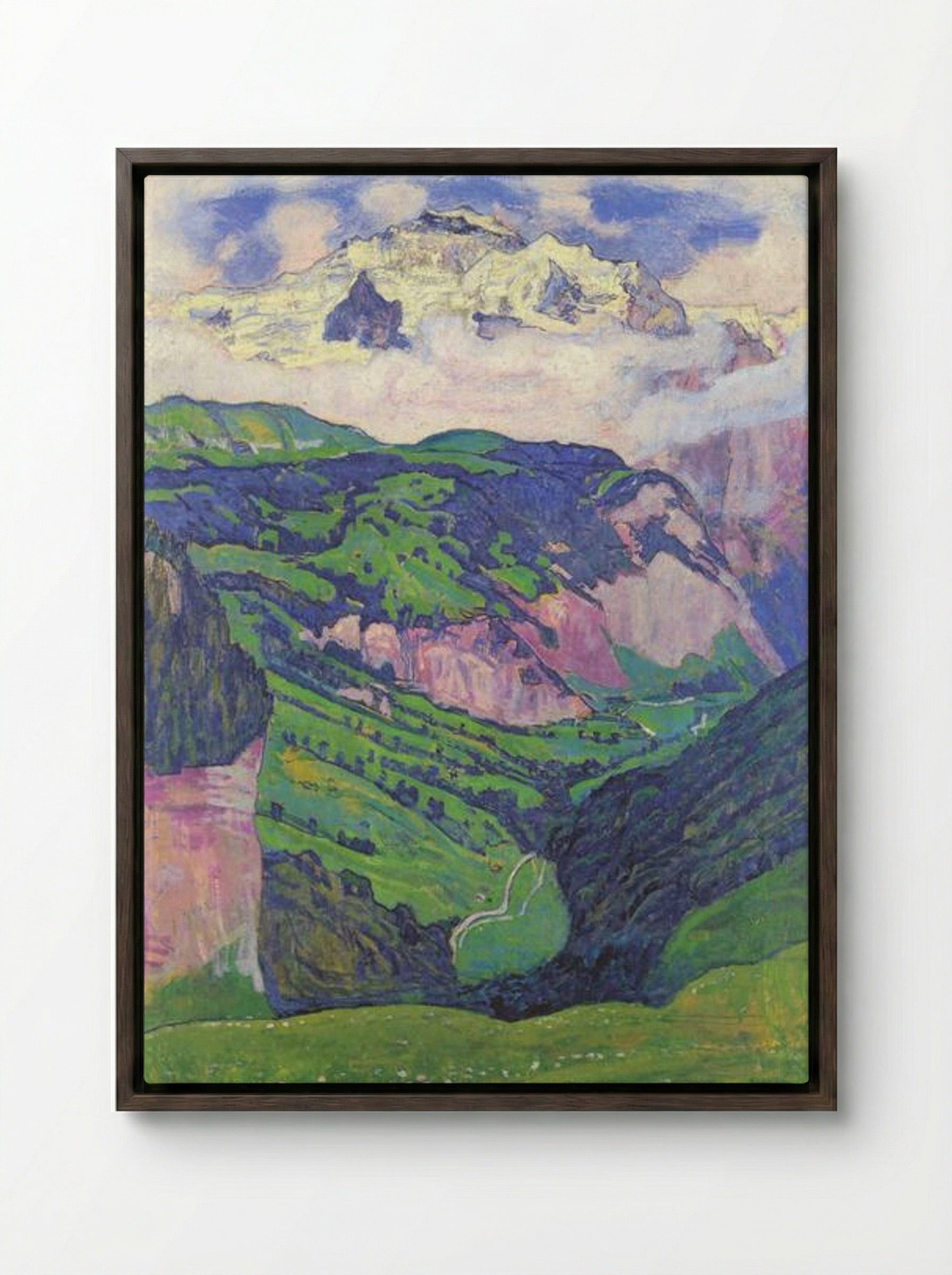 The Lady of the Isenfluh - Ferdinand Hodler - Framed Canvas Dark Wood