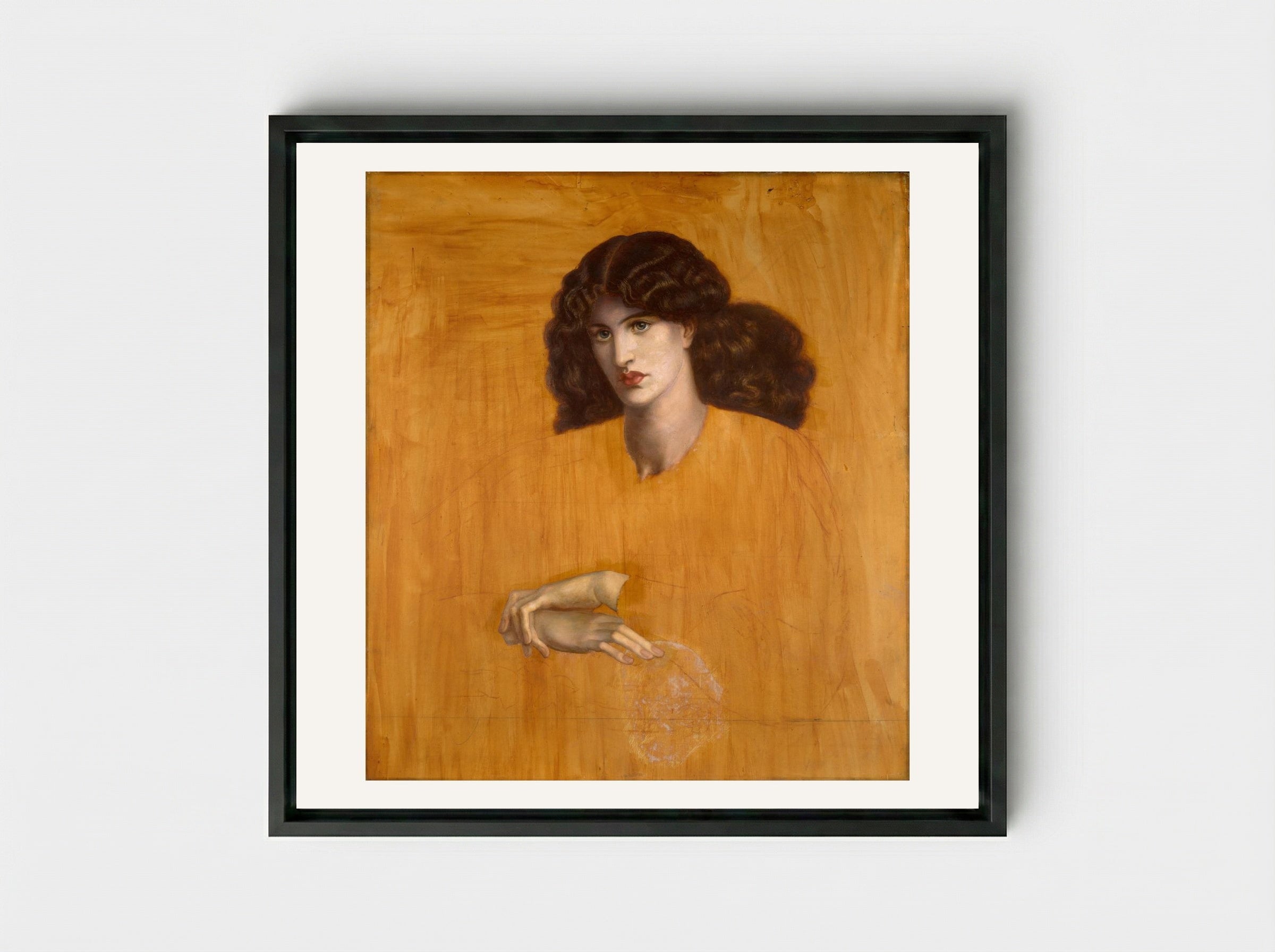 La Donna della Finestra - Dante Gabriel Rossetti - Framed Canvas Black