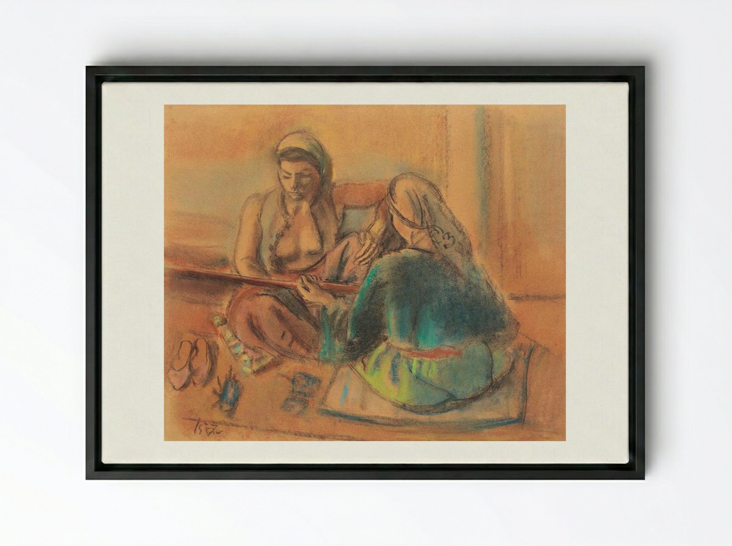 Tatar Women - Iosif Iser - Framed Canvas Black