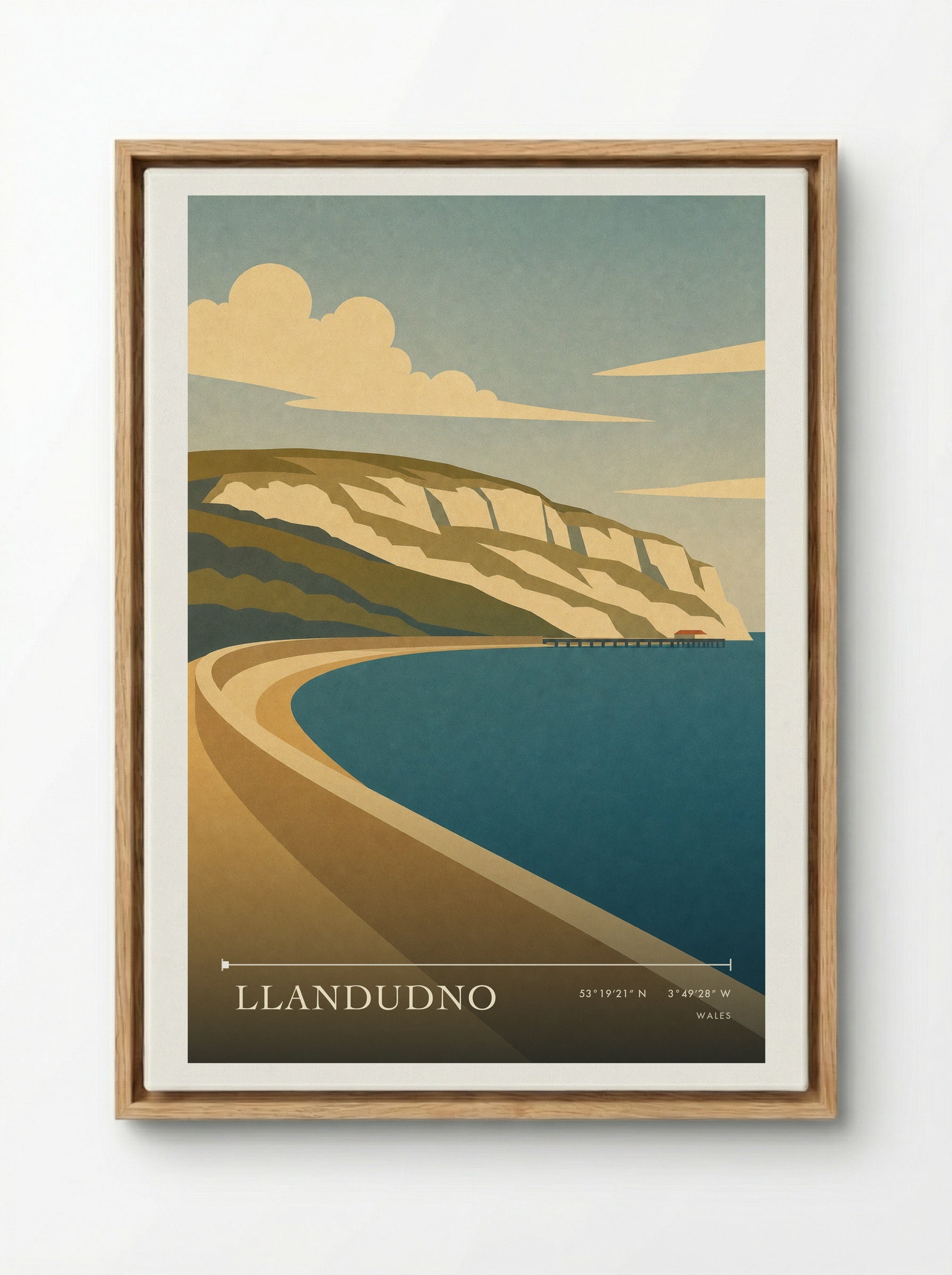 Llandudno Wales Travel Poster - Framed Canvas Wood