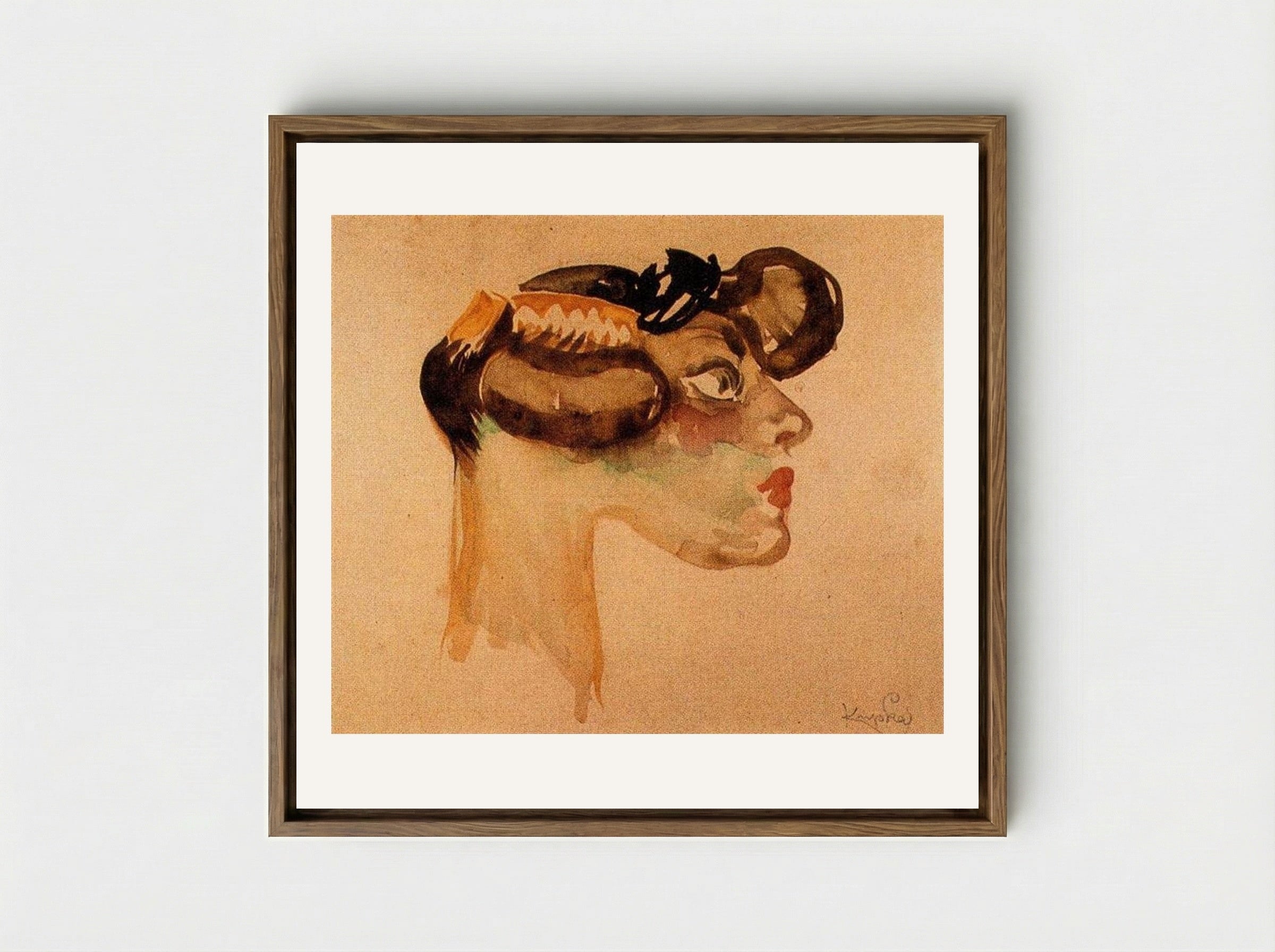 Head of a Woman - Frantisek Kupka - Framed Canvas Wood