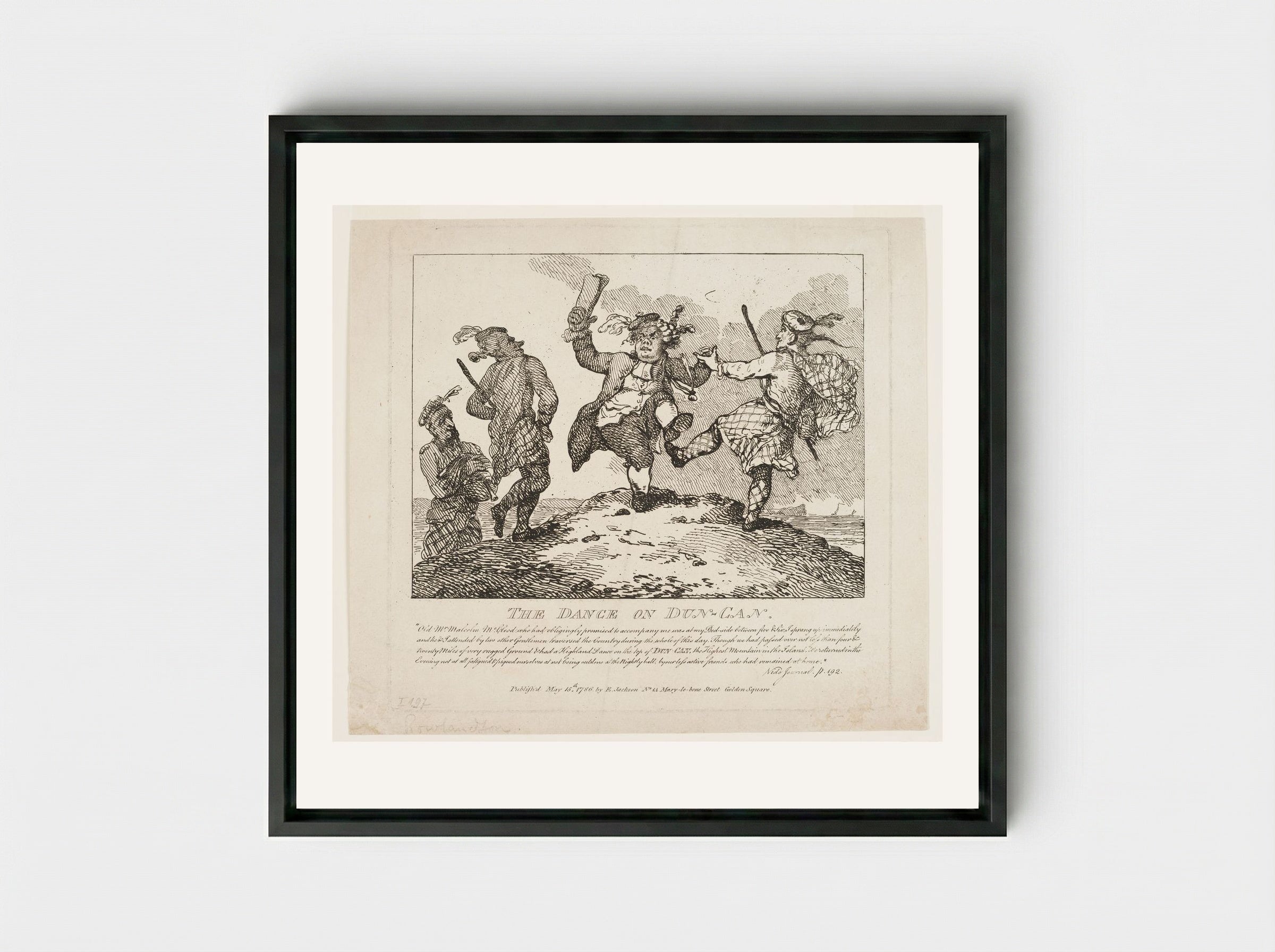 The Dance on Dun-Can - Thomas Rowlandson - Framed Canvas Black