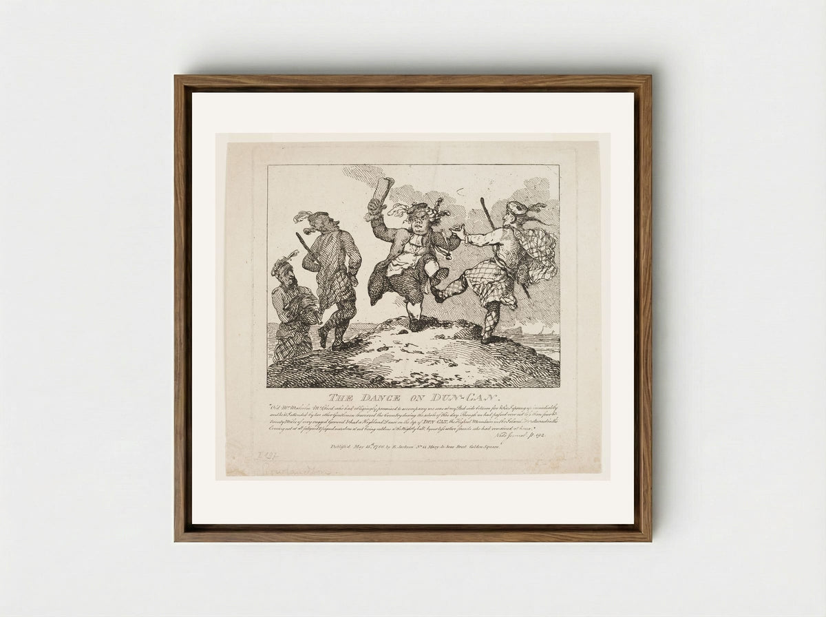 The Dance on Dun-Can - Thomas Rowlandson - Framed Canvas Wood