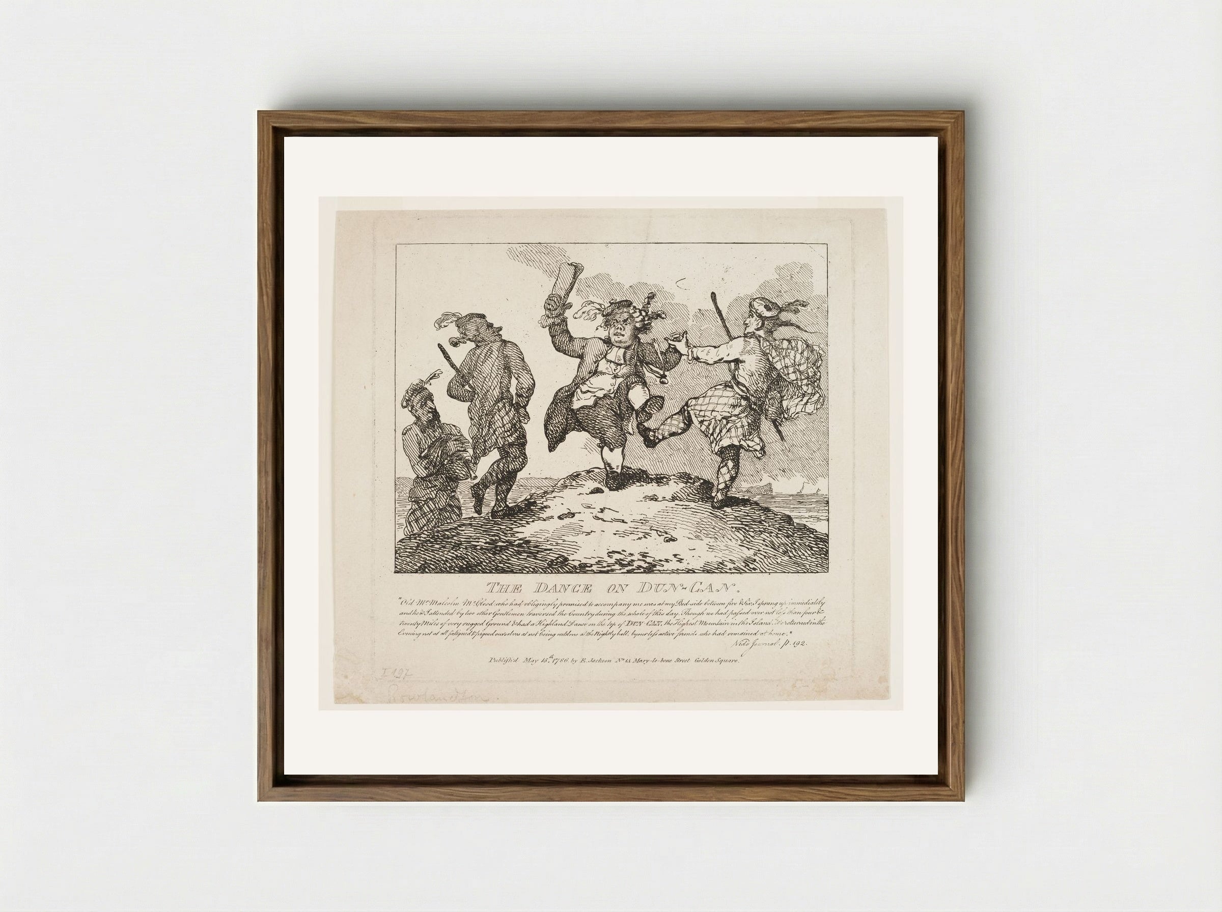 The Dance on Dun-Can - Thomas Rowlandson - Framed Canvas Wood