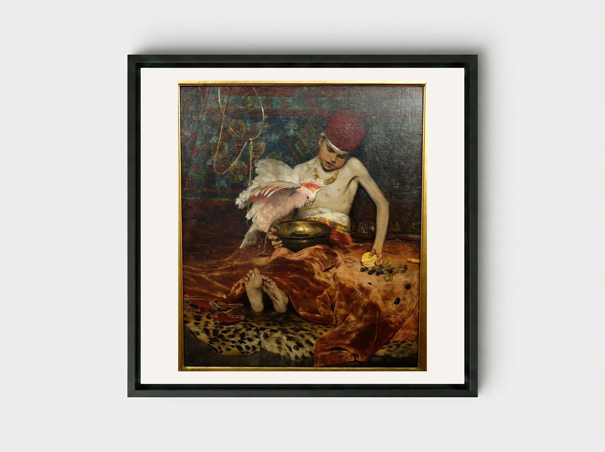 The Turkish Page - William Merritt Chase - Framed Canvas Black