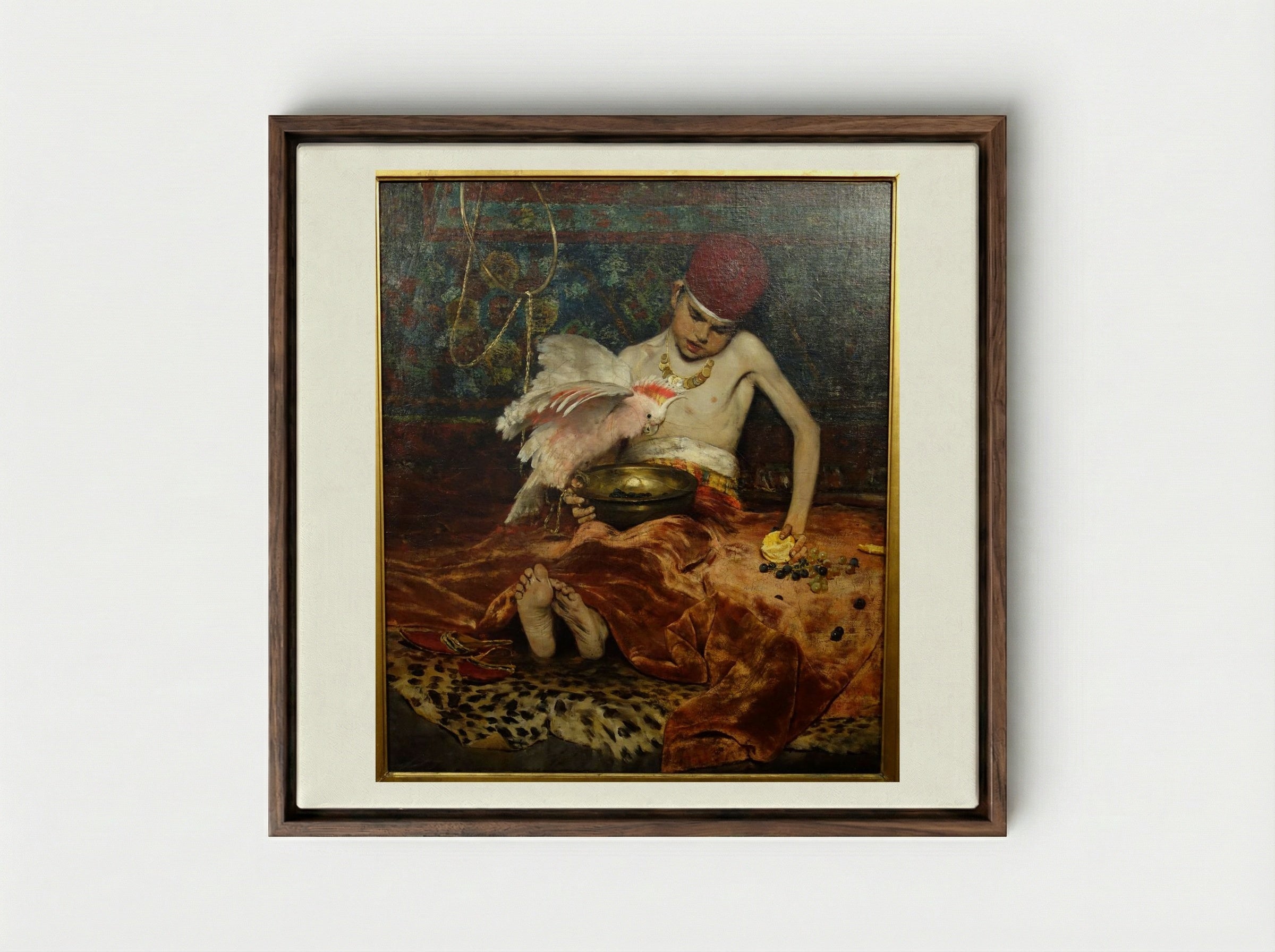 The Turkish Page - William Merritt Chase - Framed Canvas Dark Wood