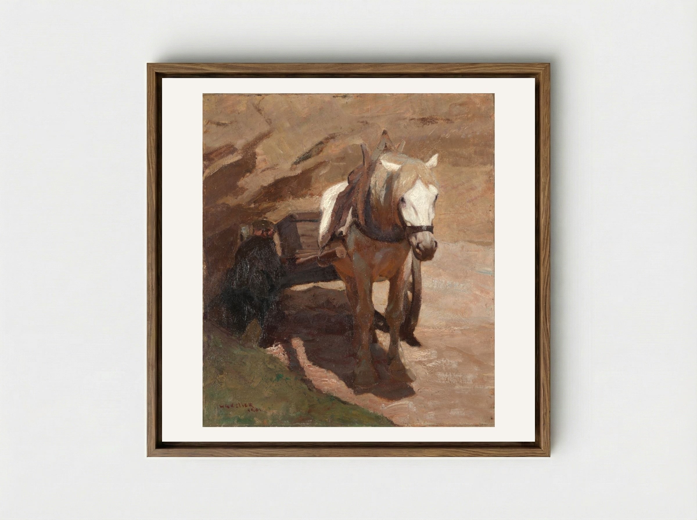 In the Sand-pit - Henry Keller - Framed Canvas Wood