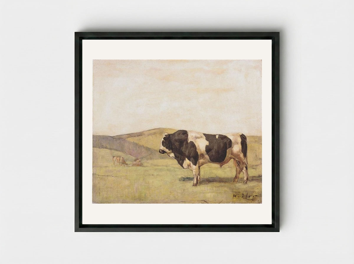 The Bull - Ferdinand Hodler - Framed Canvas Black