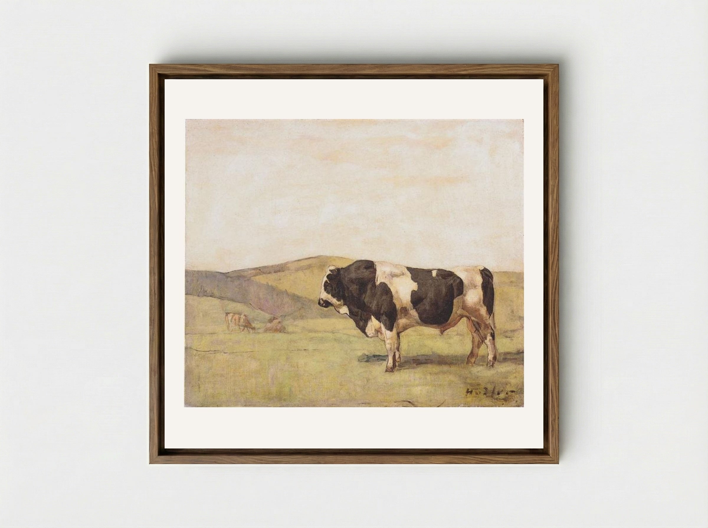 The Bull - Ferdinand Hodler - Framed Canvas Wood