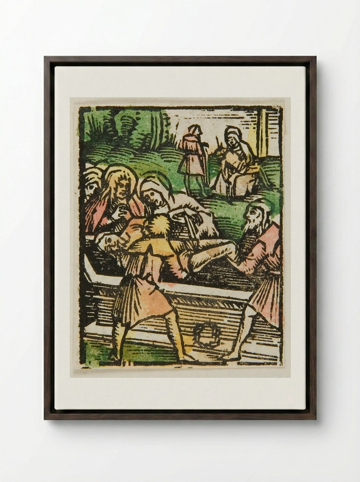 The Burial of Christ - Urs Graf - Framed Canvas Dark Wood