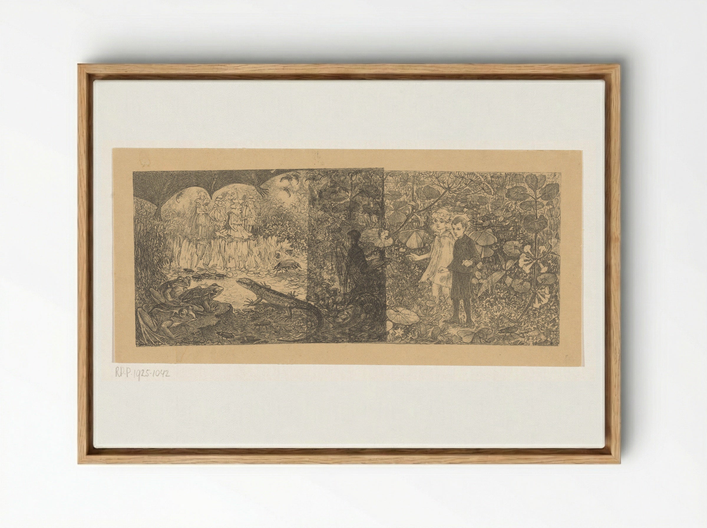 Johannes en Windekind bij de elfenkoning Oberon - Edzard Koning - Framed Canvas Wood