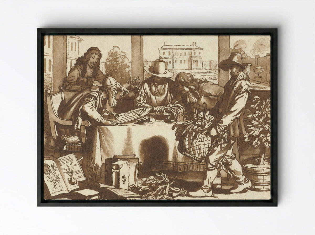 Botanicus - Cornelis Brouwer - Framed Canvas Black