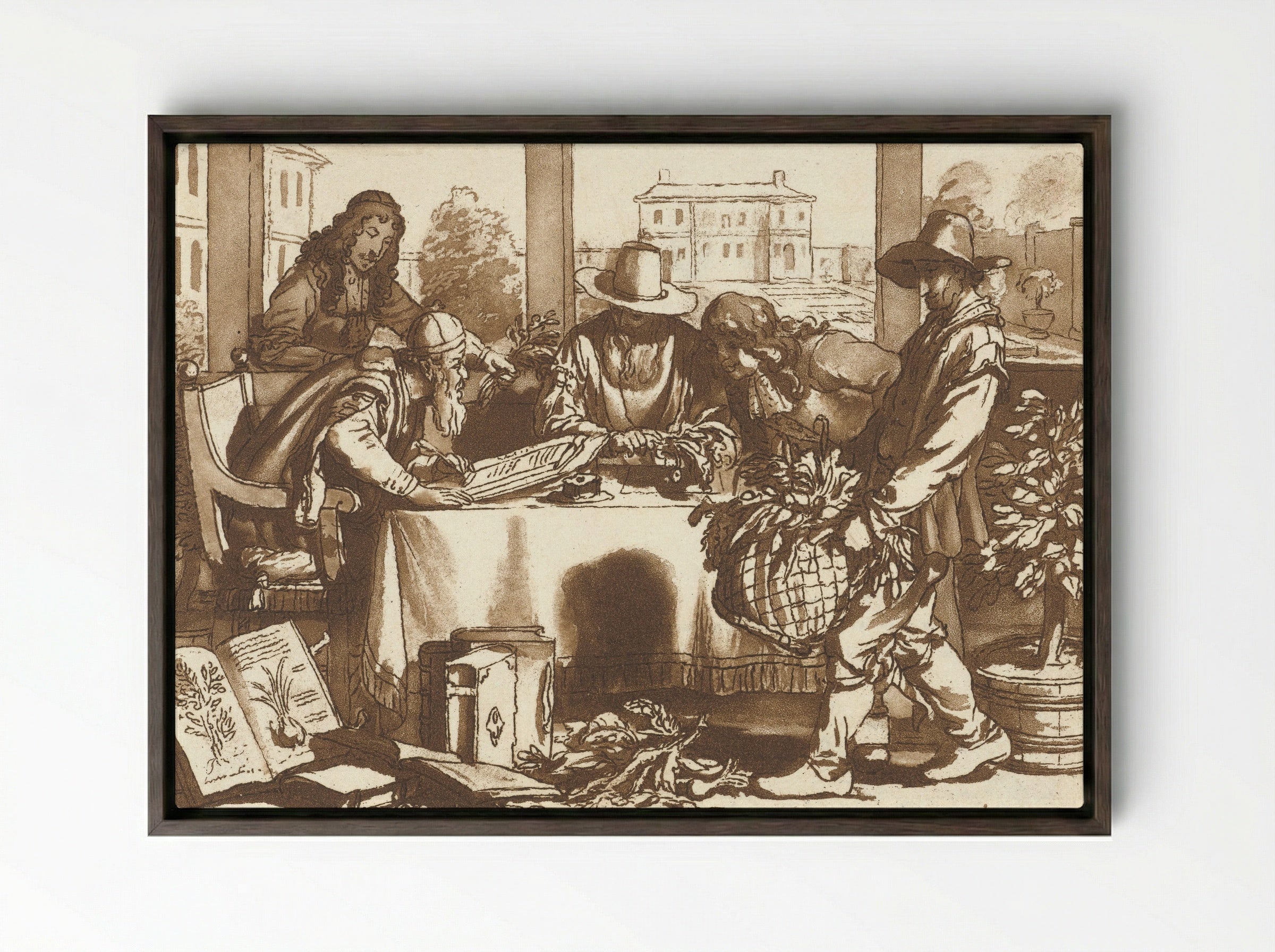 Botanicus - Cornelis Brouwer - Framed Canvas Dark Wood