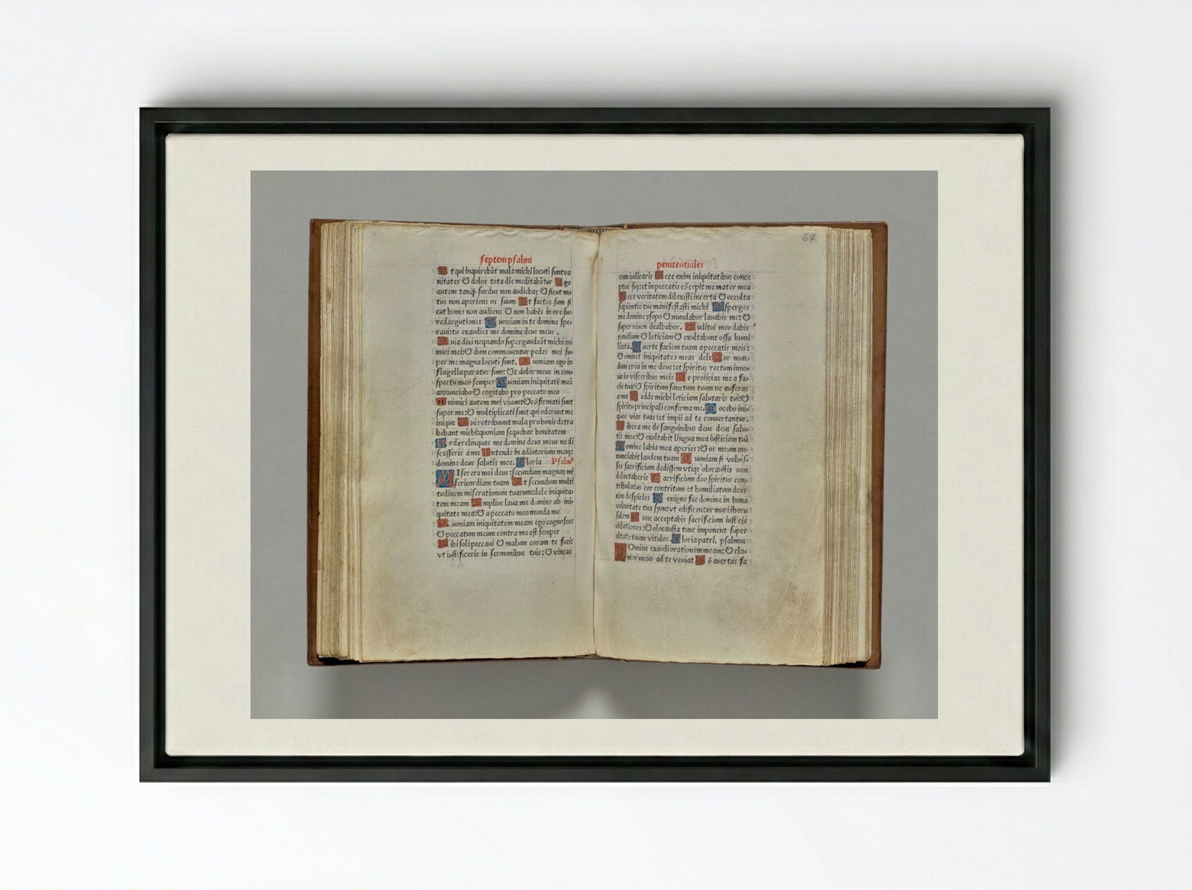 Printed Book of Hours (Use of Rome): fol. 66v - Guillaume Le Rouge - Framed Canvas Black