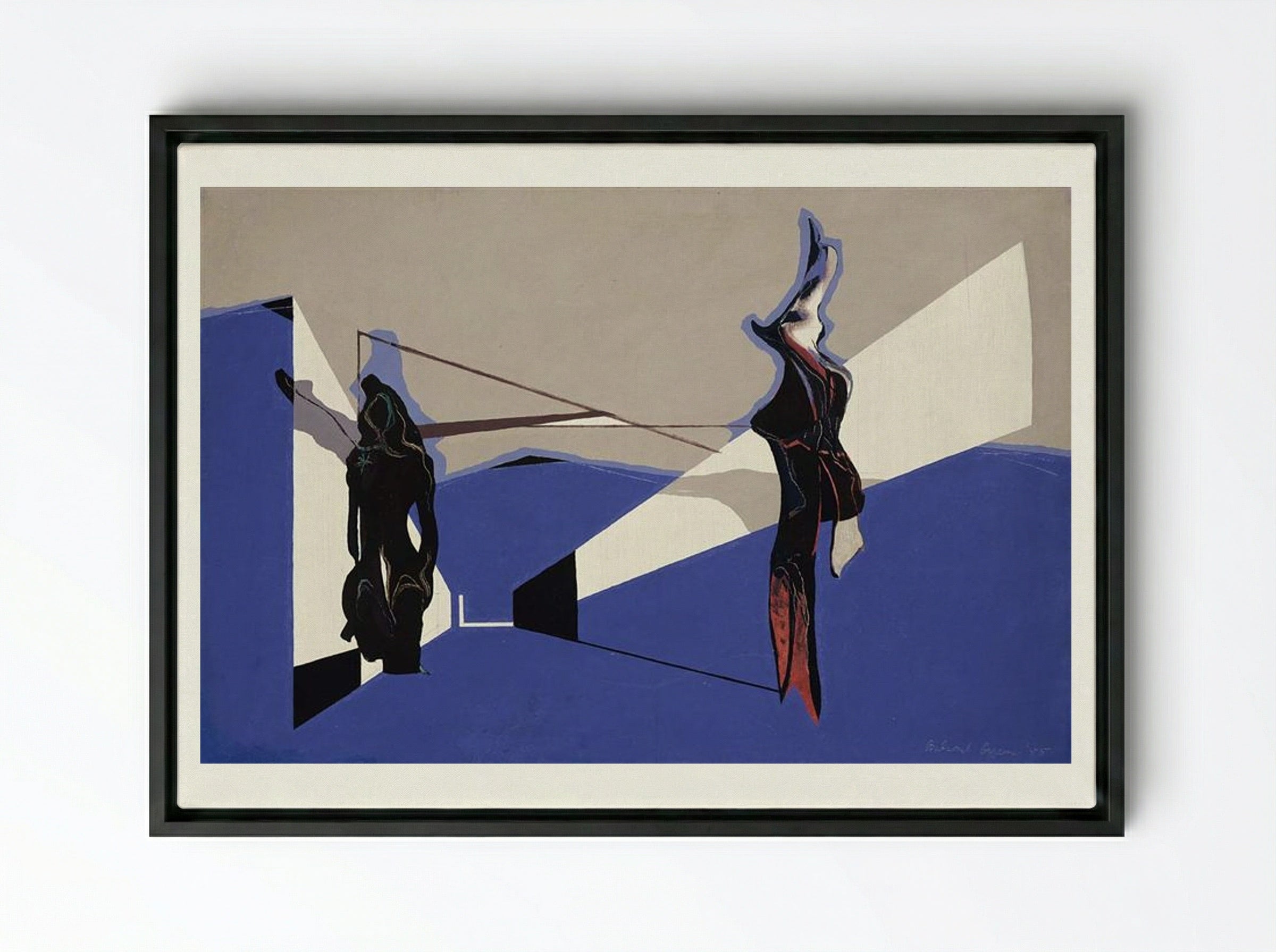 Way Down Blue - Balcomb Greene - Framed Canvas Black