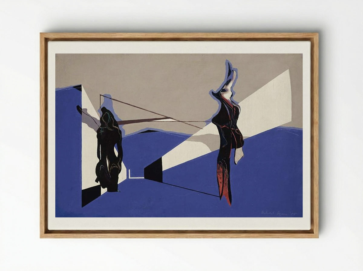Way Down Blue - Balcomb Greene - Framed Canvas Wood