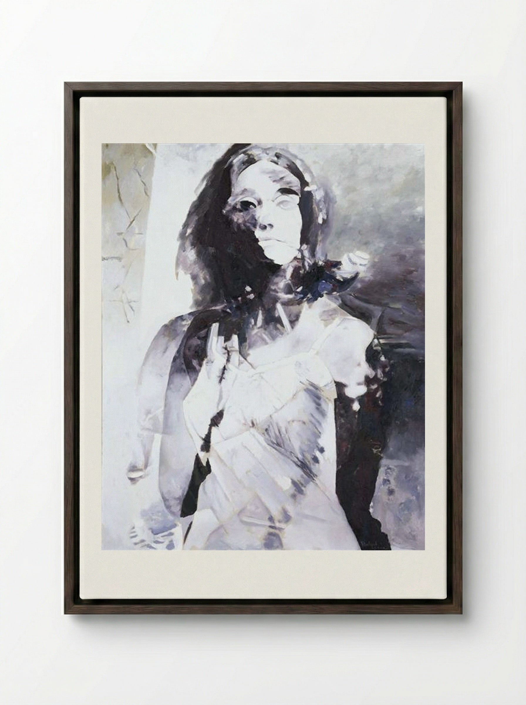 Woman - Balcomb Greene - Framed Canvas Dark Wood