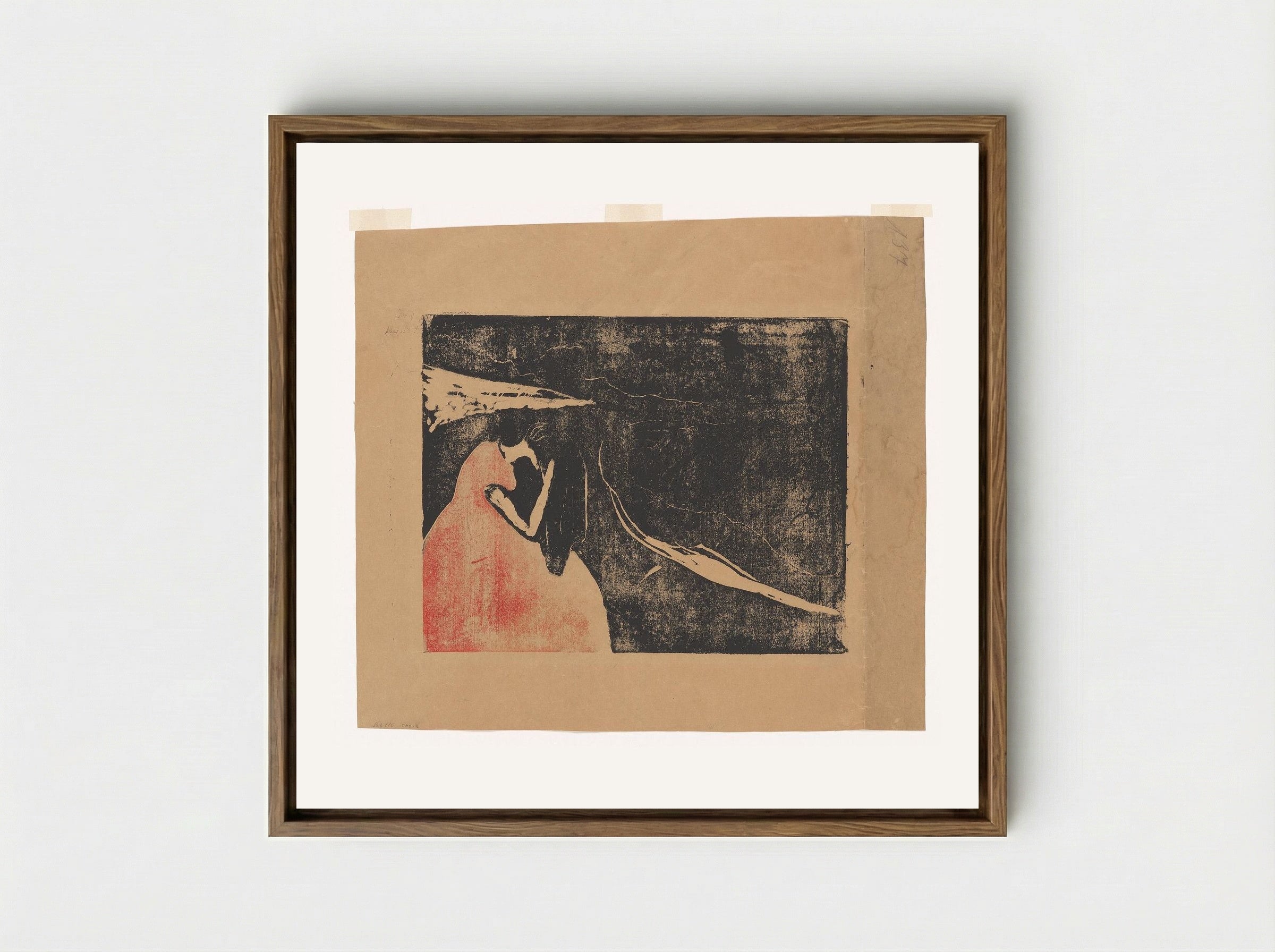 Melancholy II - Edvard Munch - Framed Canvas Wood