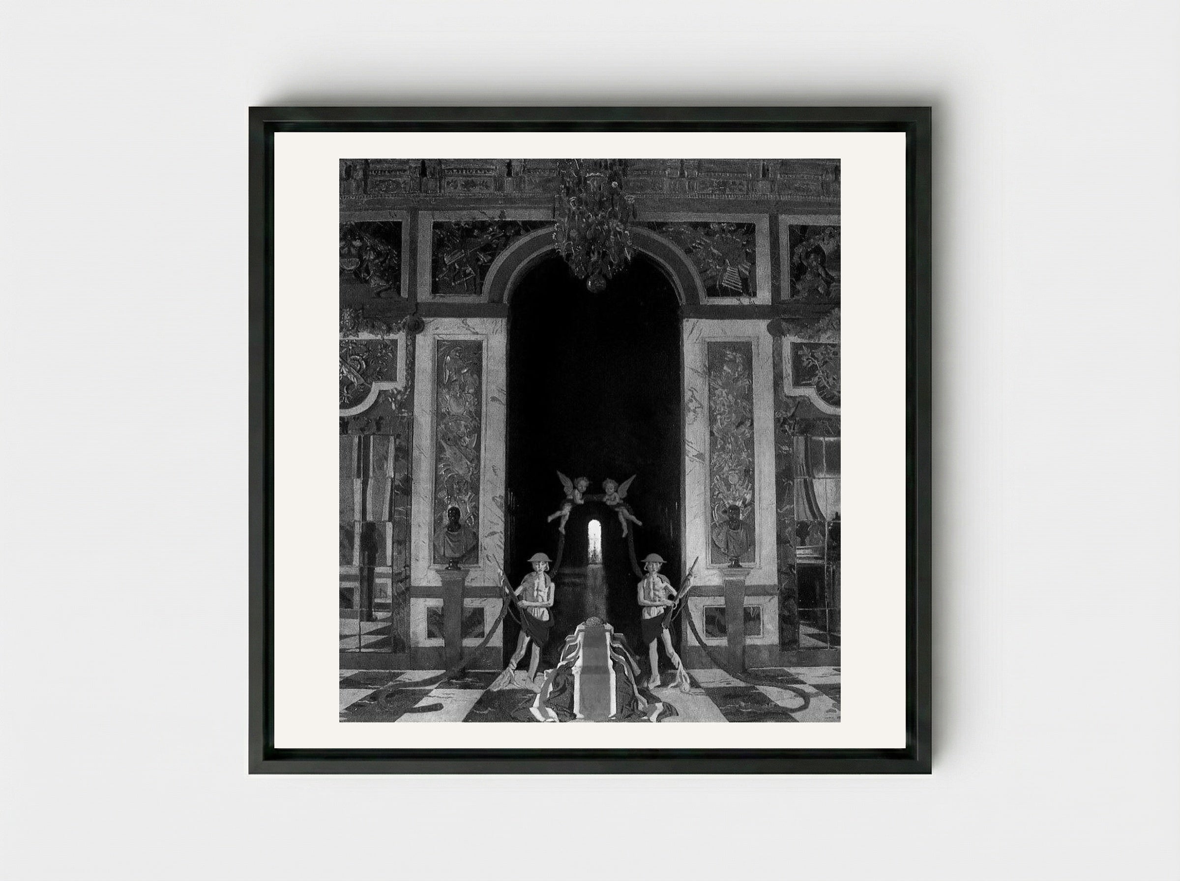 To the Unknown British Soldier in France - William Orpen - Framed Canvas Black