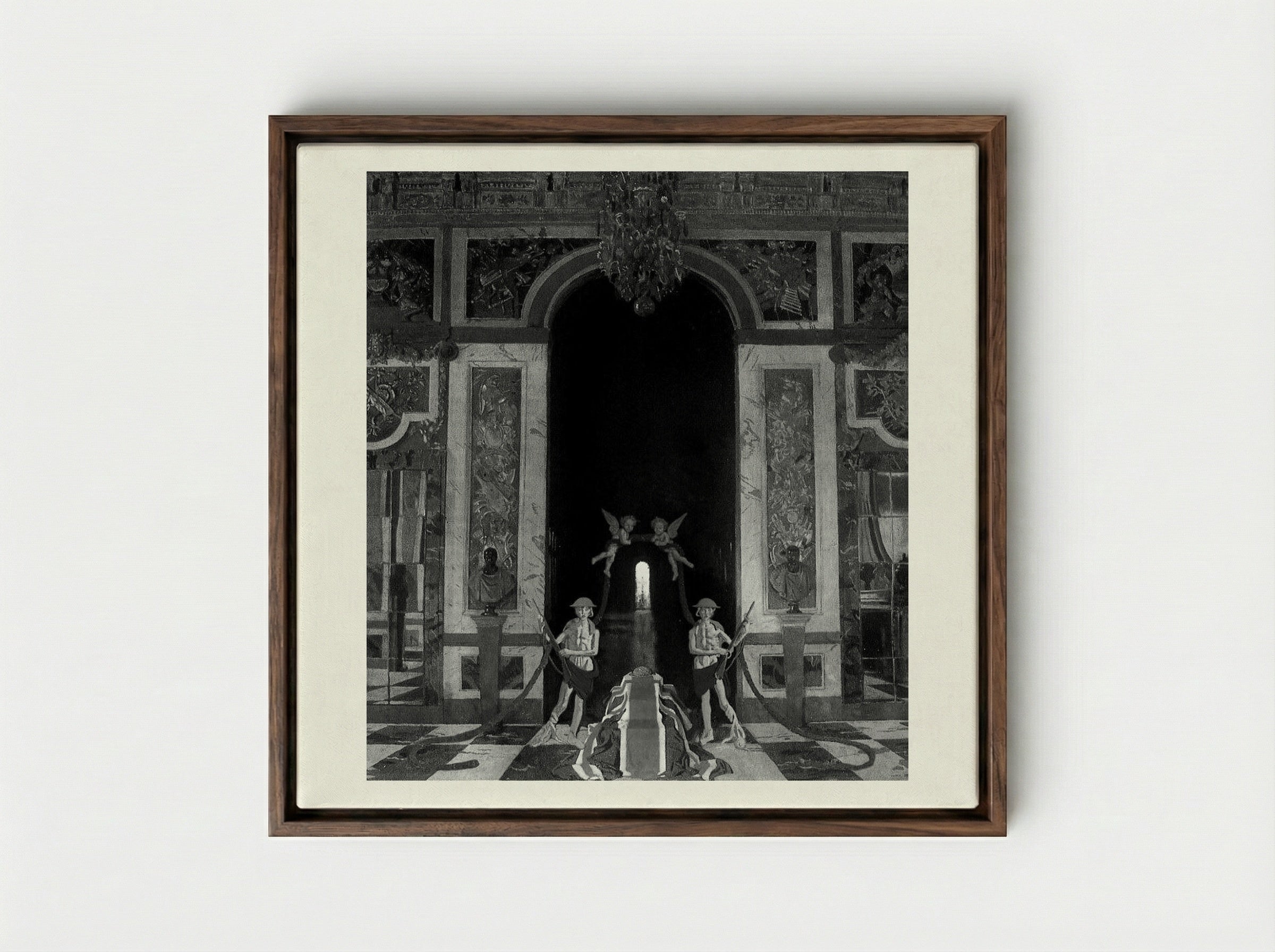To the Unknown British Soldier in France - William Orpen - Framed Canvas Dark Wood