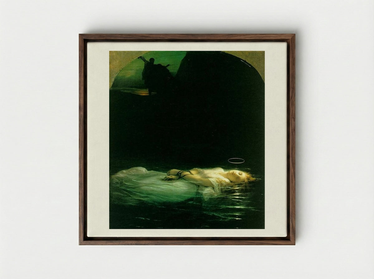 The Young Martyr - Paul Delaroche - Framed Canvas Dark Wood