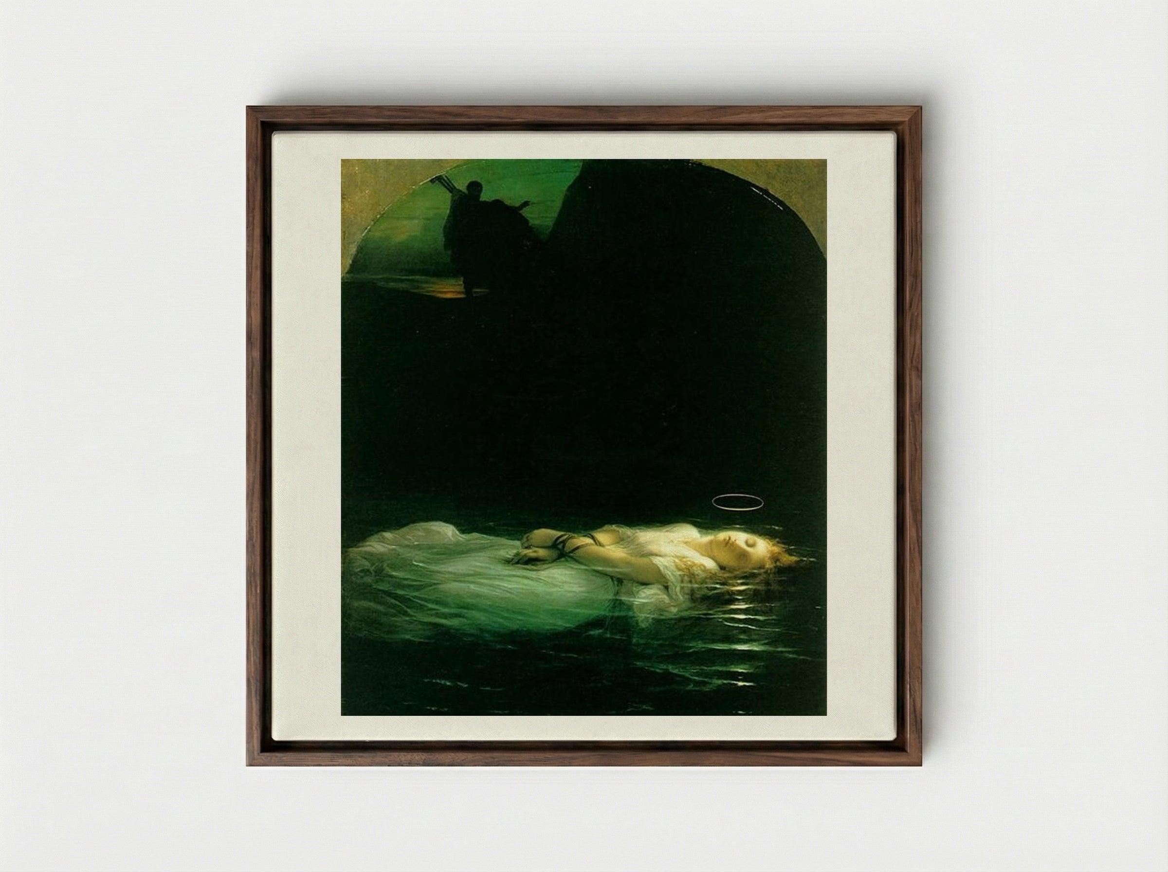 The Young Martyr - Paul Delaroche - Framed Canvas Dark Wood