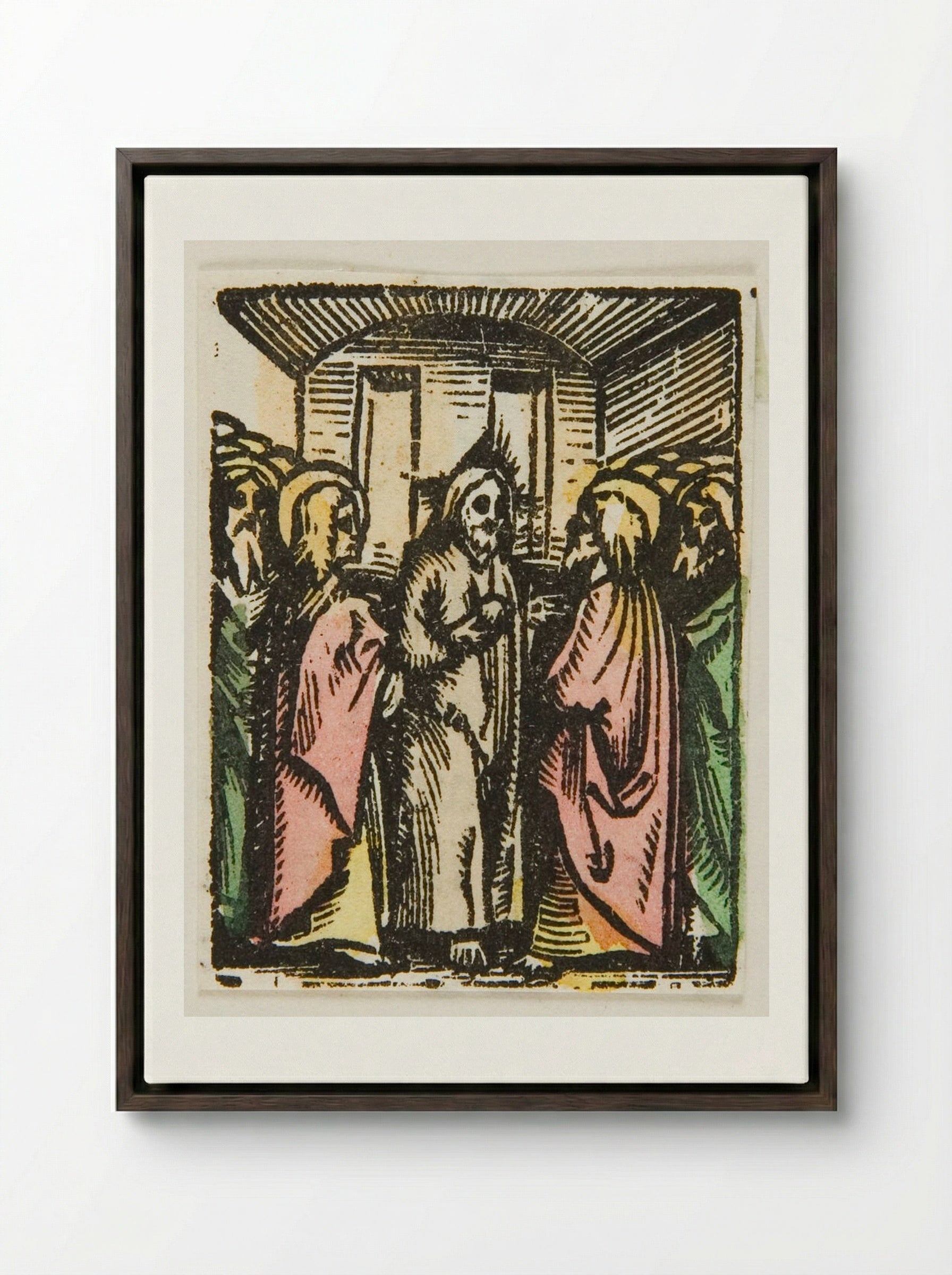 Christ and His Disciples - Urs Graf - Framed Canvas Dark Wood
