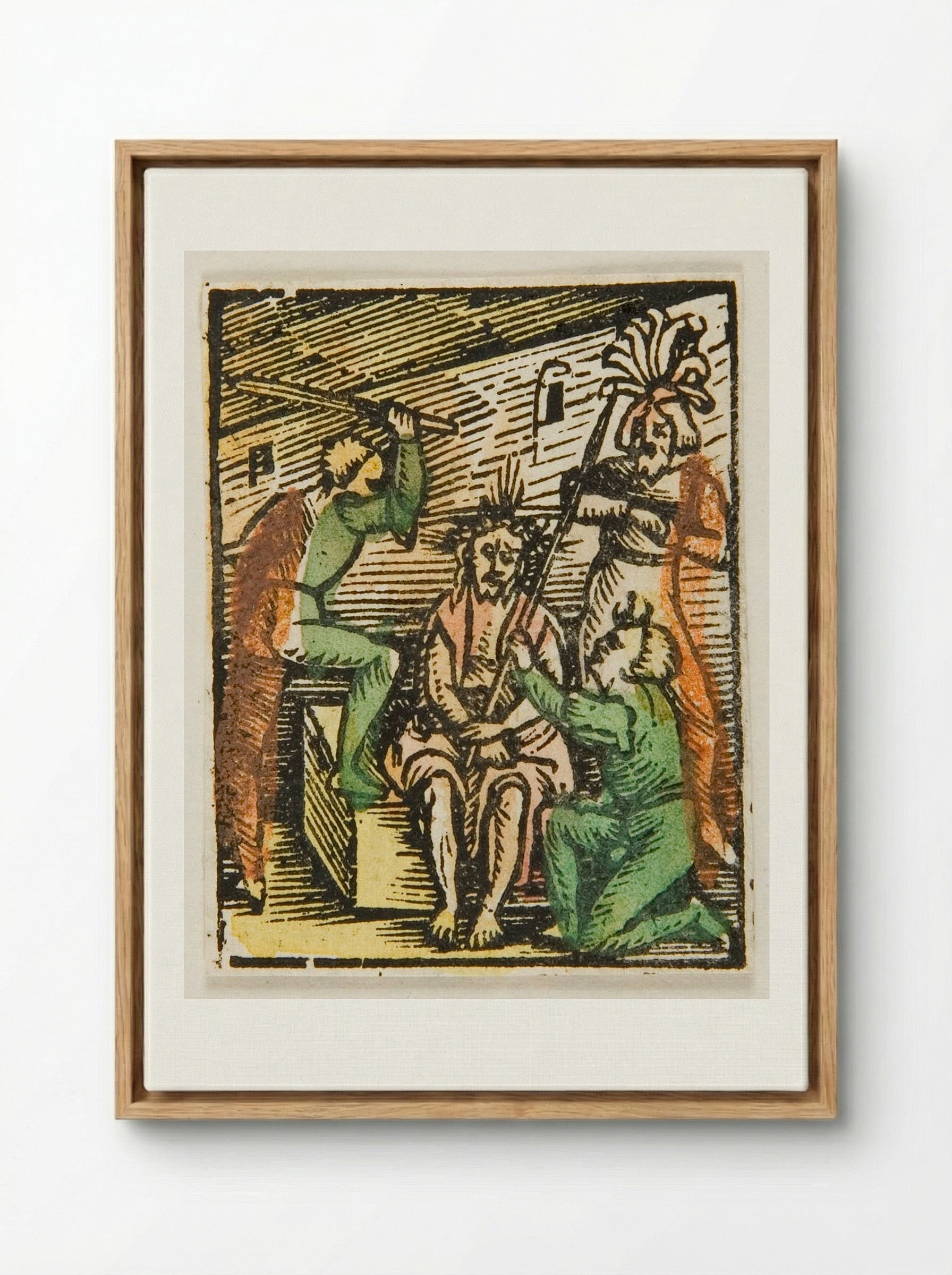 Mocking of Christ - Urs Graf - Framed Canvas Wood