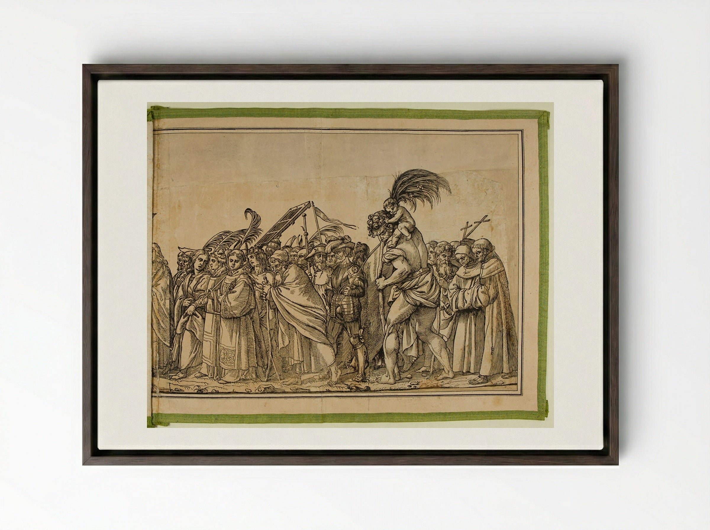Triumph of Christ - Andrea Andreani - Framed Canvas Dark Wood