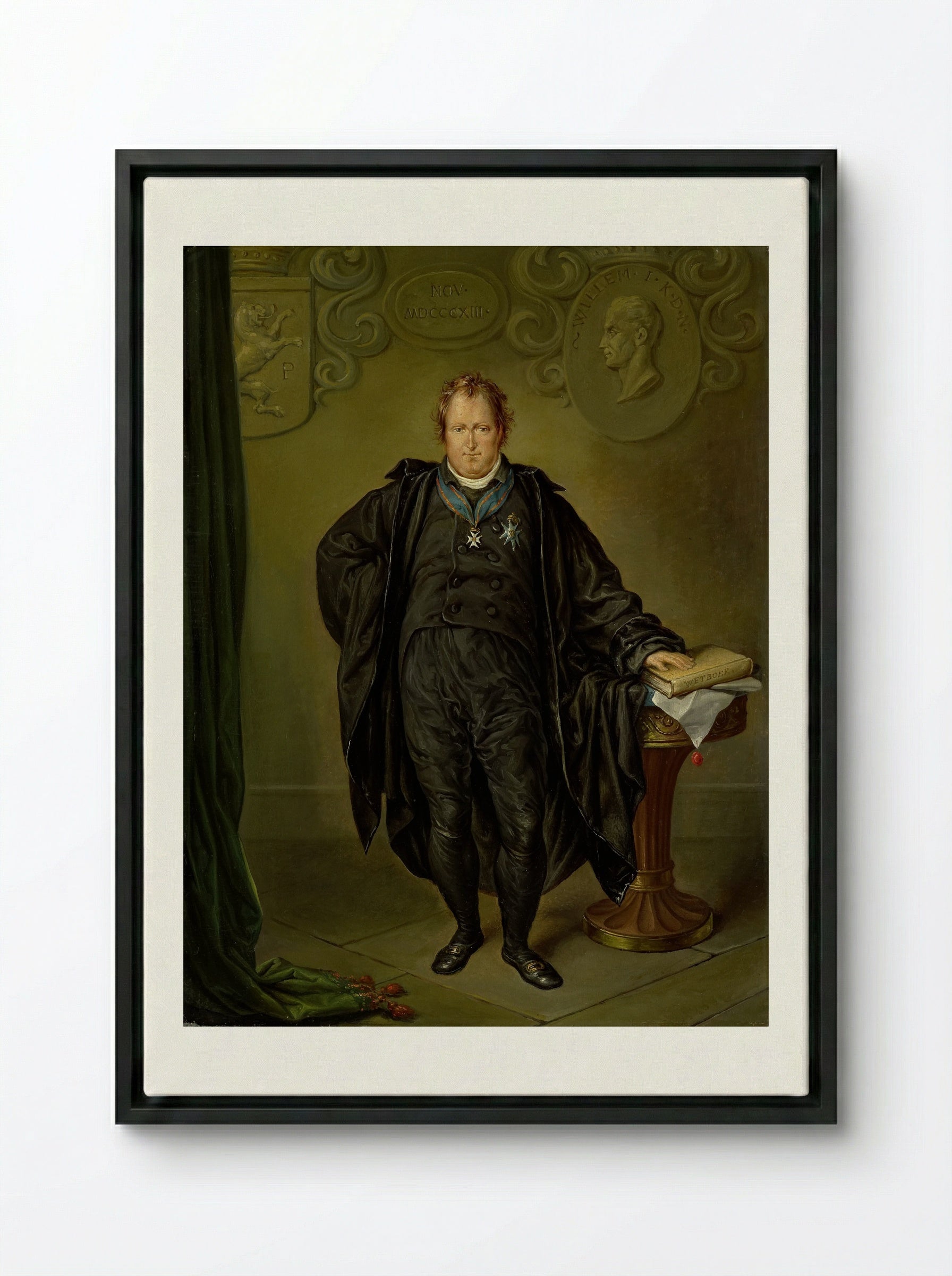 Johan Melchior Kemper - David Pièrre Giottino Humbert de Superville - Framed Canvas Black