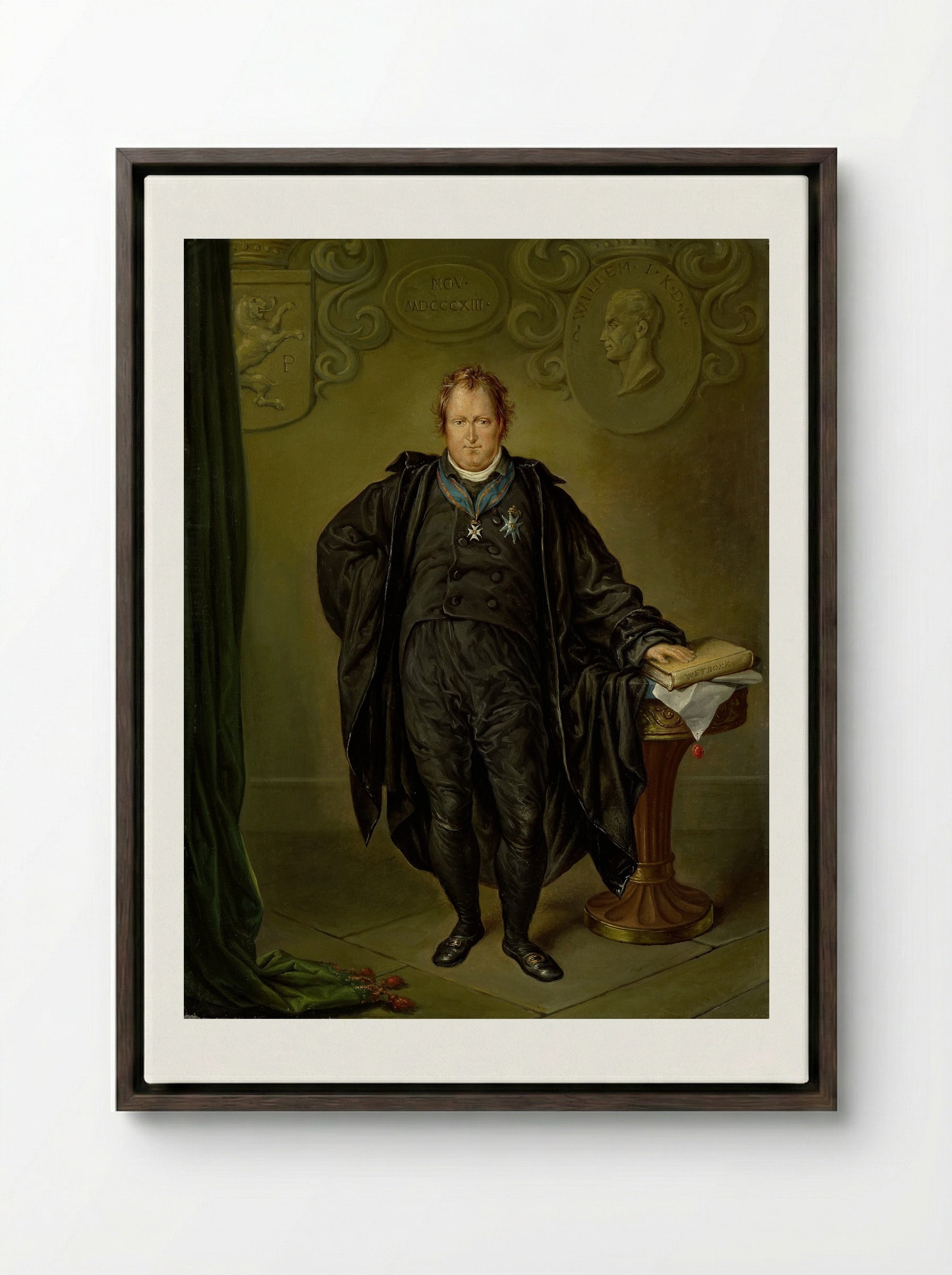 Johan Melchior Kemper - David Pièrre Giottino Humbert de Superville - Framed Canvas Dark Wood