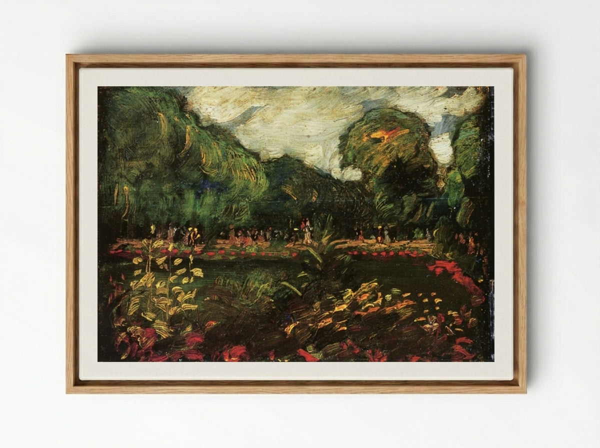 Main Entrance, Luxembourg Garden, Paris - George Luks - Framed Canvas Wood