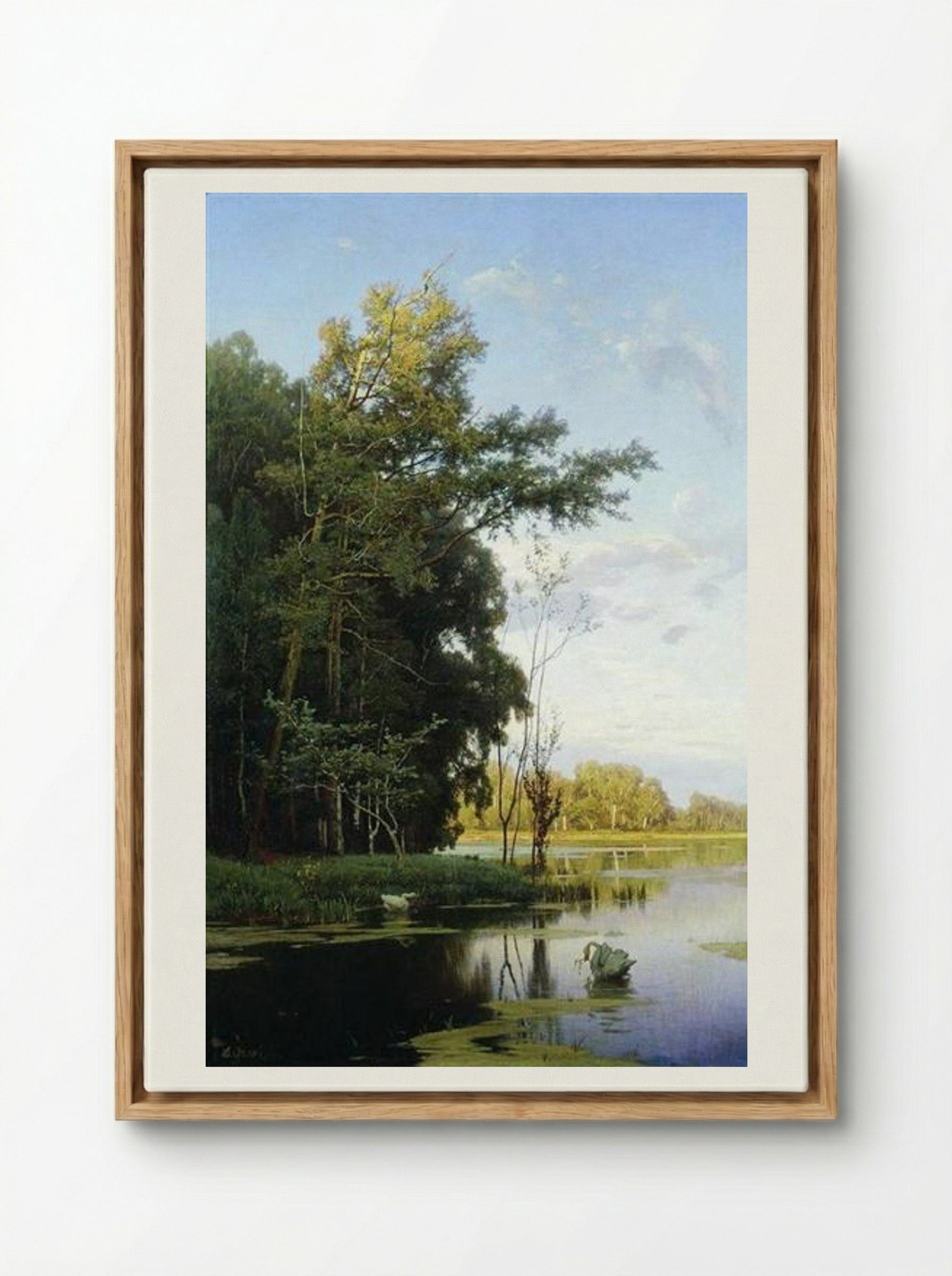 Lake in Gatchina Park - Volodymyr Orlovsky - Framed Canvas Wood