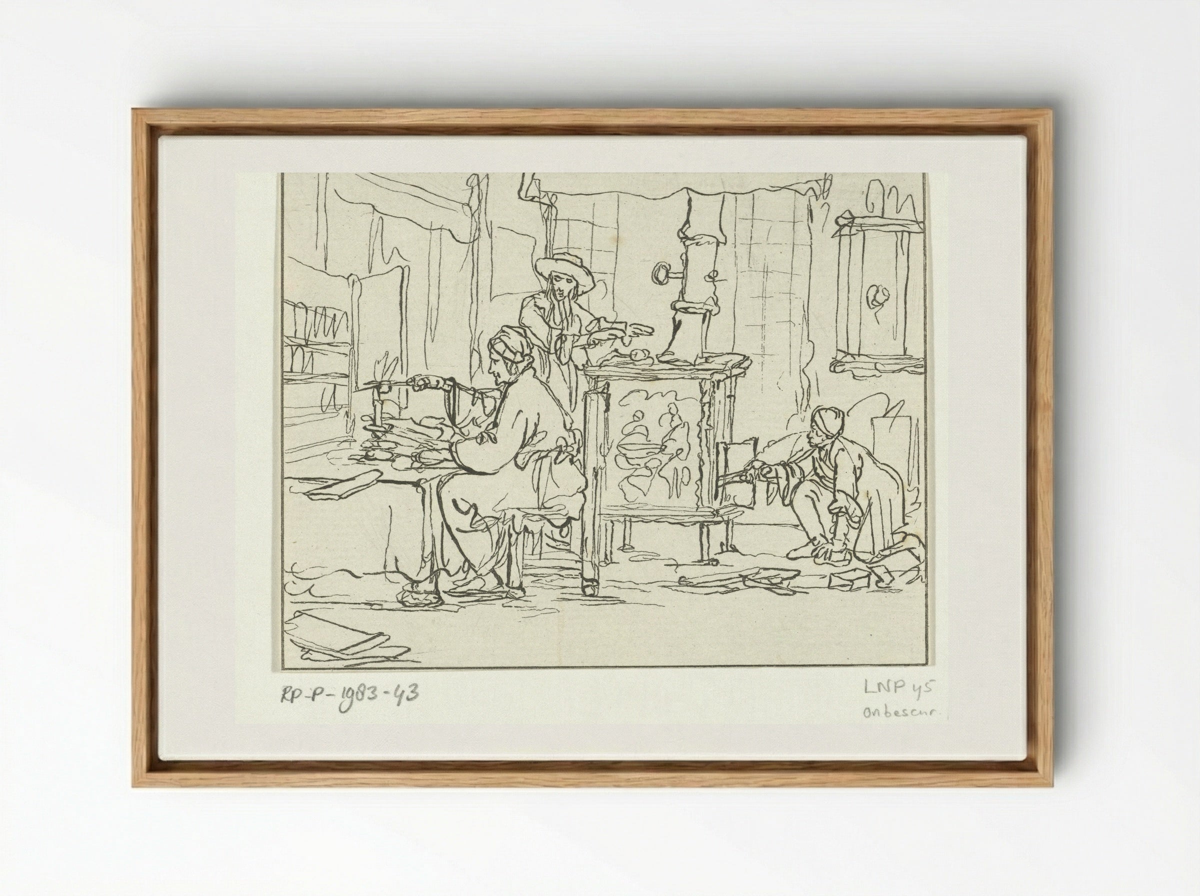 Kaarssnuitende man (Man Trimming a Candle) - Cornelis Brouwer - Framed Canvas Wood
