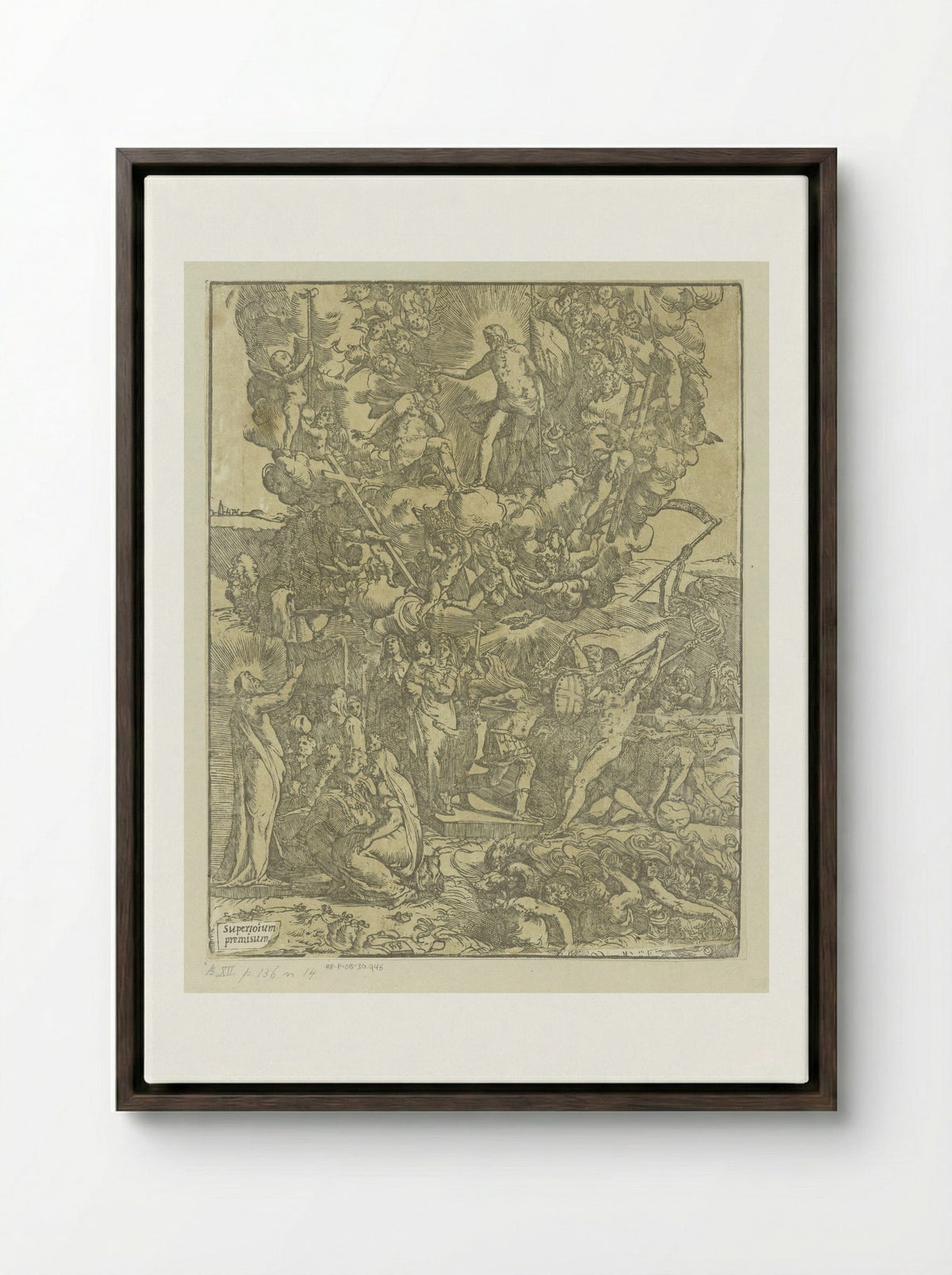 Christelijke helden - Andrea Andreani - Framed Canvas Dark Wood
