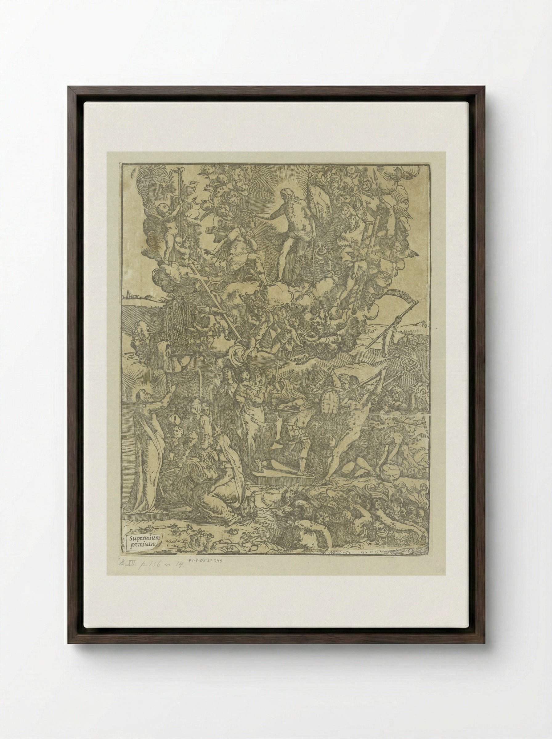 Christelijke helden - Andrea Andreani - Framed Canvas Dark Wood